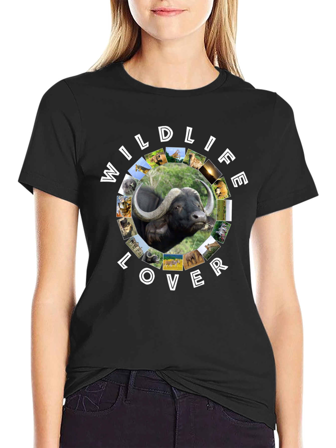 Wildlife Lover Graphic Tee - Black