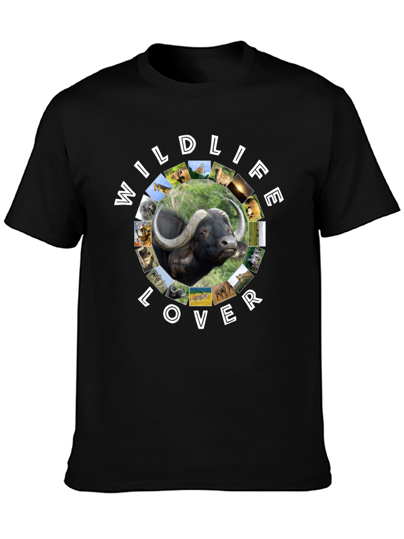 Wildlife Lover Graphic Tee - Black