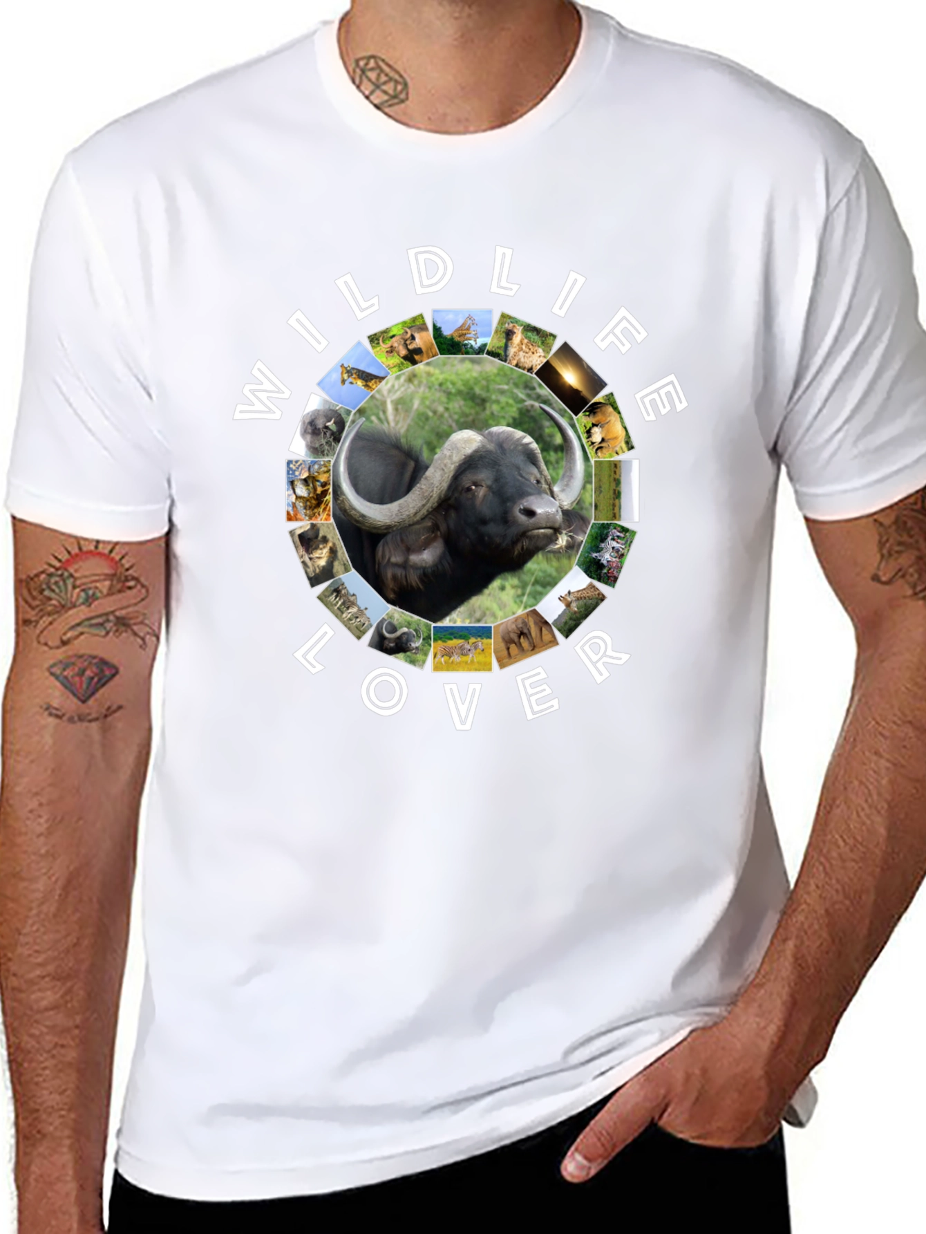 Wildlife Lover Graphic Tee - Black