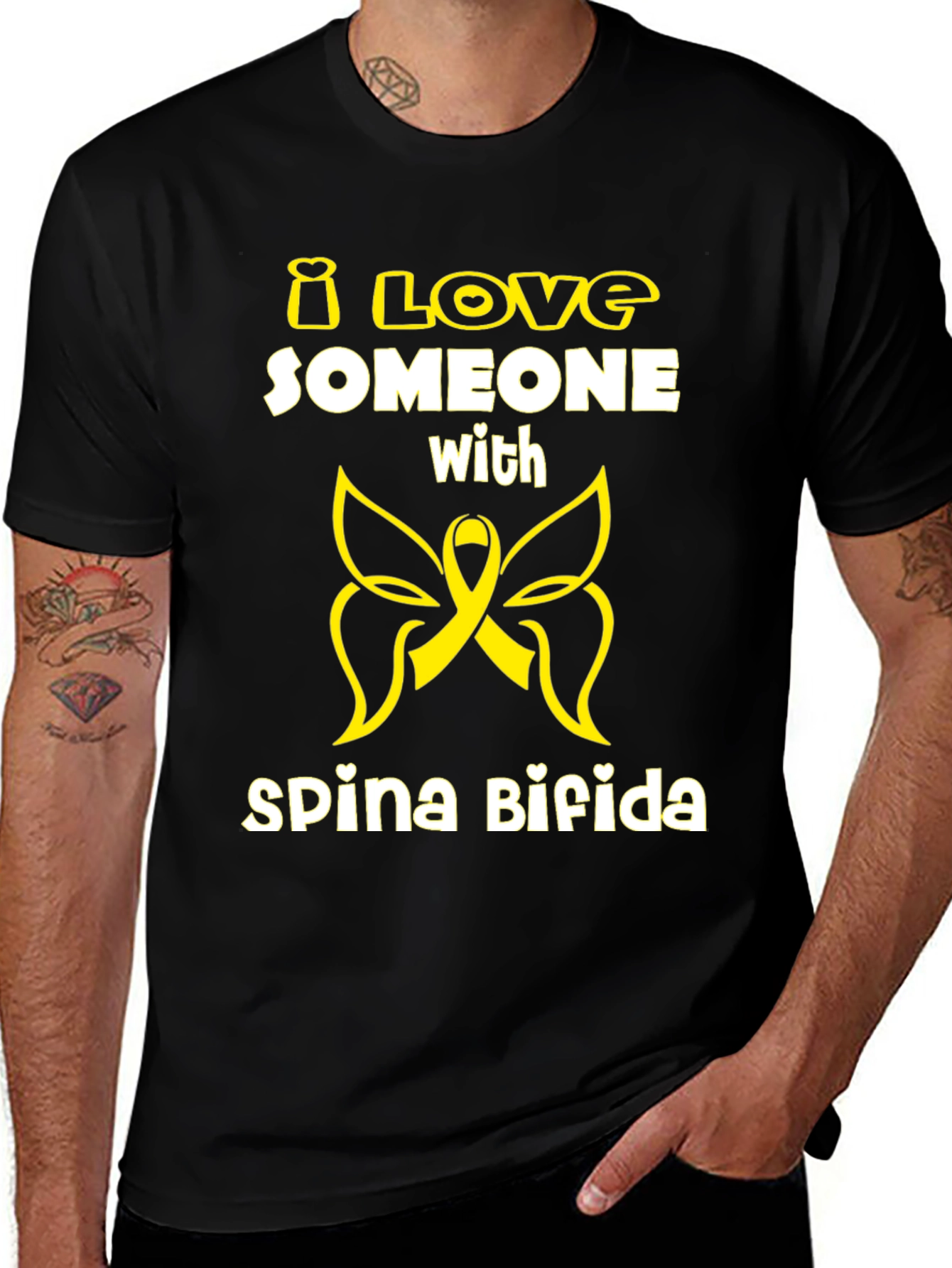 I Love Someone with Spina Bifida Awareness T-Shirt