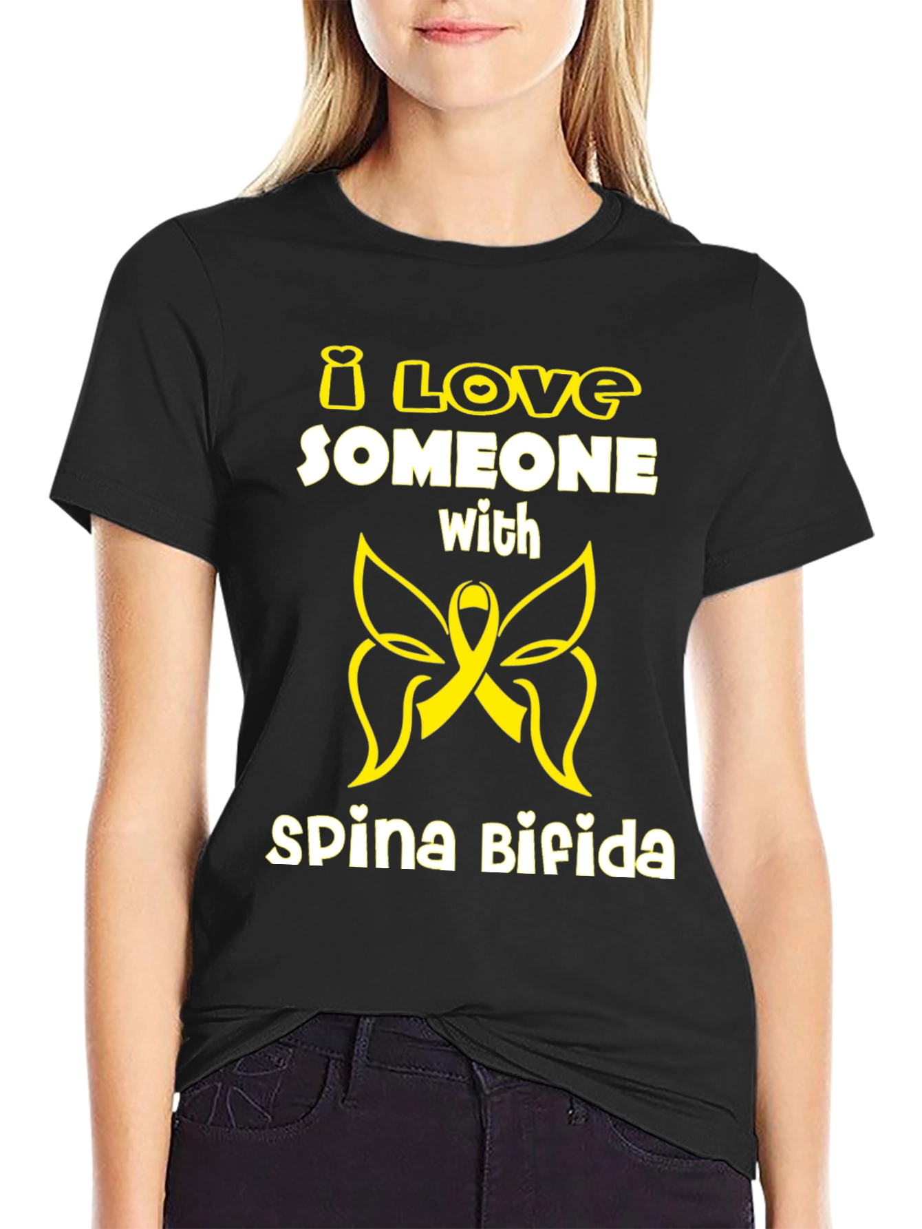 I Love Someone with Spina Bifida Awareness T-Shirt