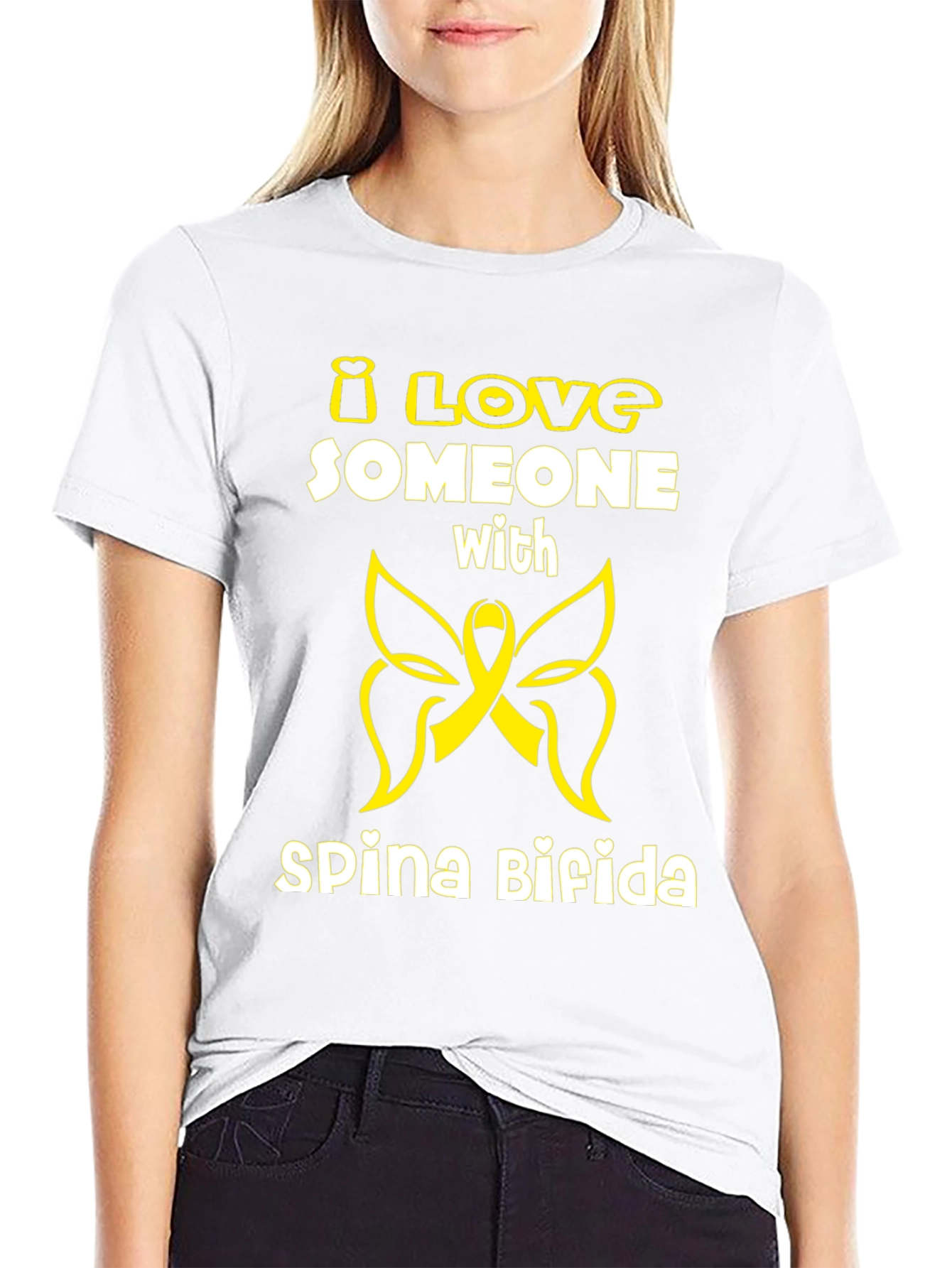 I Love Someone with Spina Bifida Awareness T-Shirt