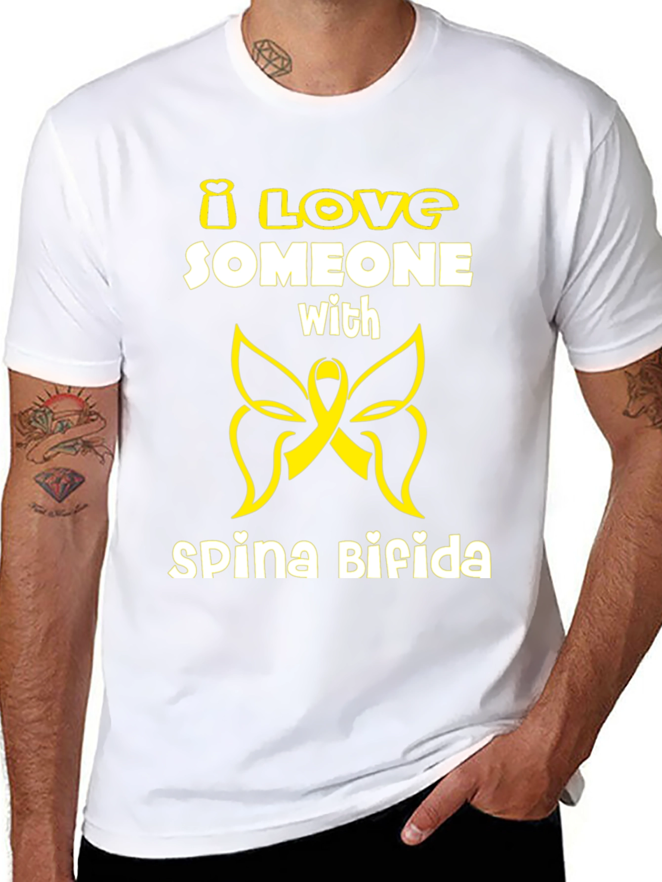 I Love Someone with Spina Bifida Awareness T-Shirt