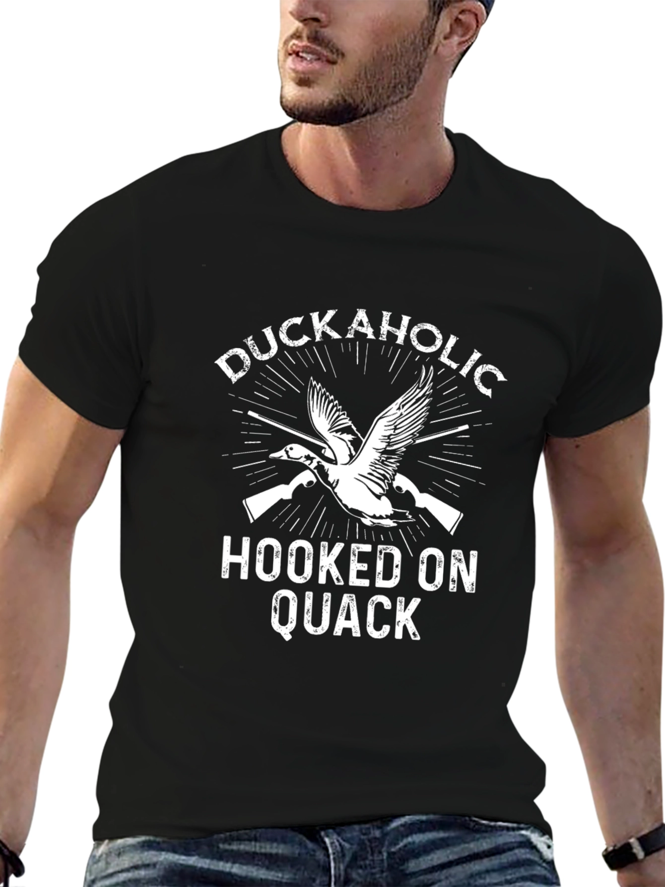 Duckaholic Hooked on Quack Black T-Shirt
