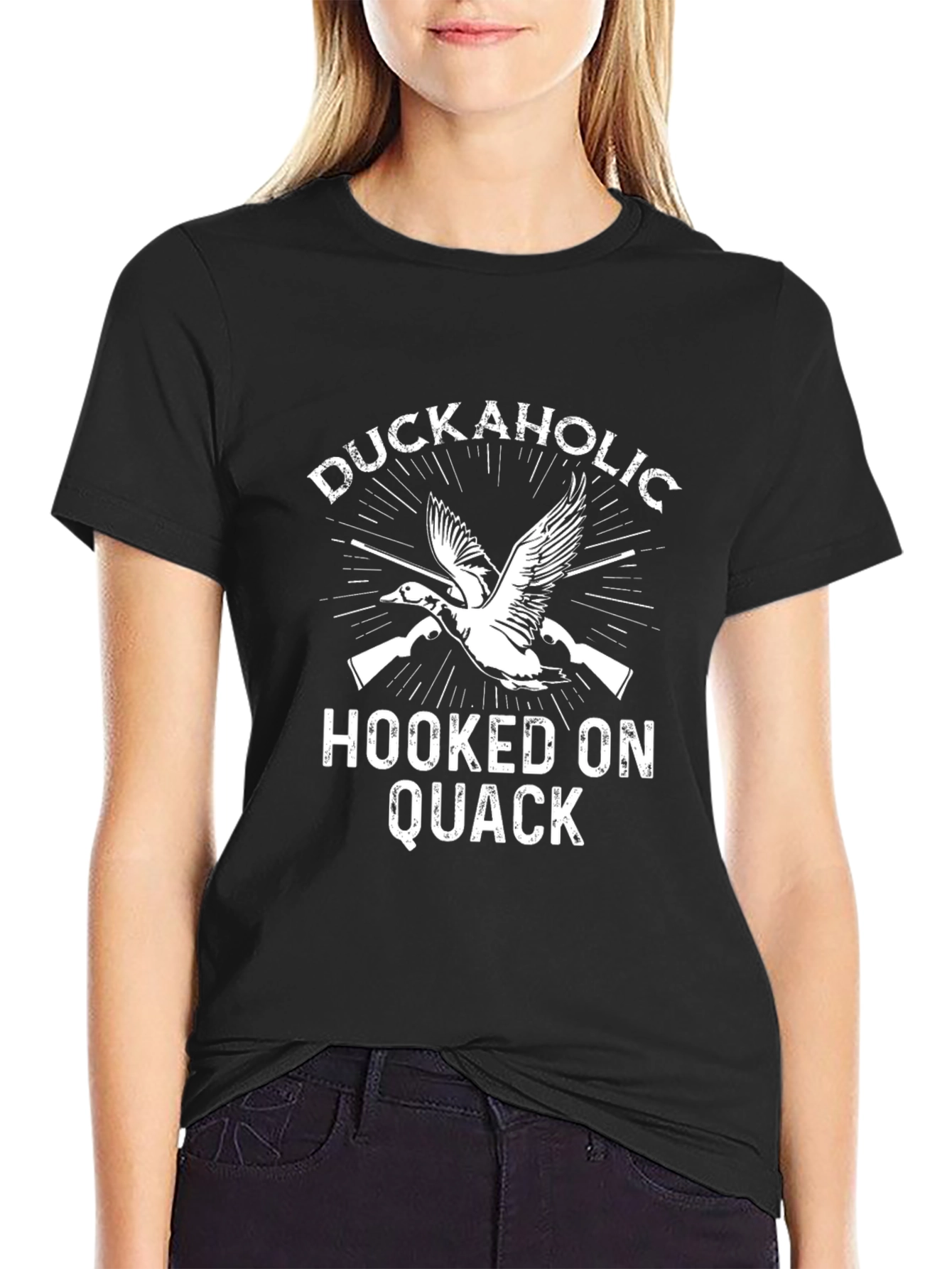 Duckaholic Hooked on Quack Black T-Shirt