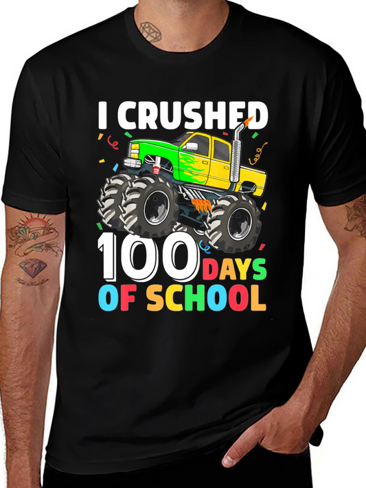 100 Days of School Monster Truck T-Shirt