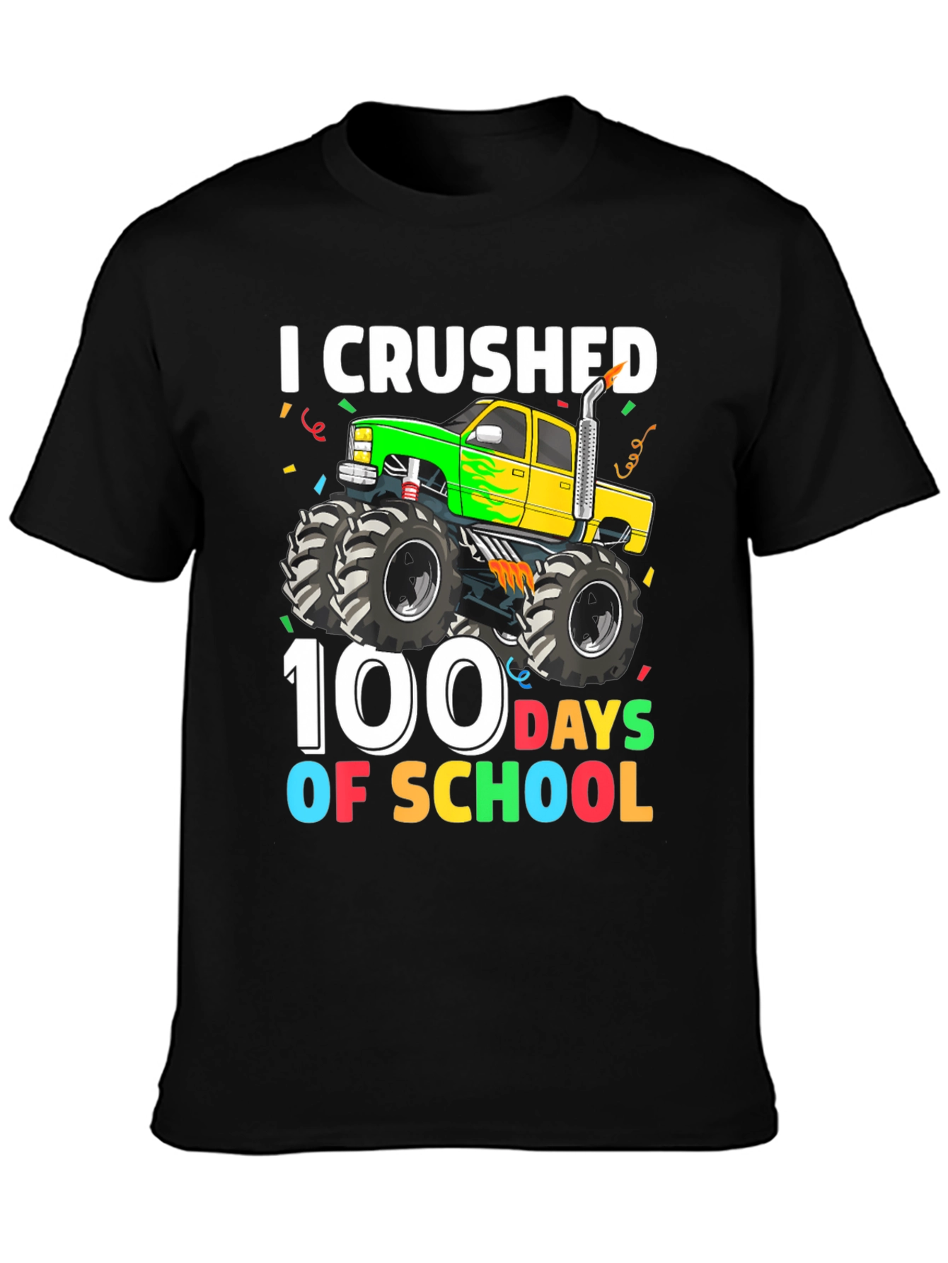 100 Days of School Monster Truck T-Shirt
