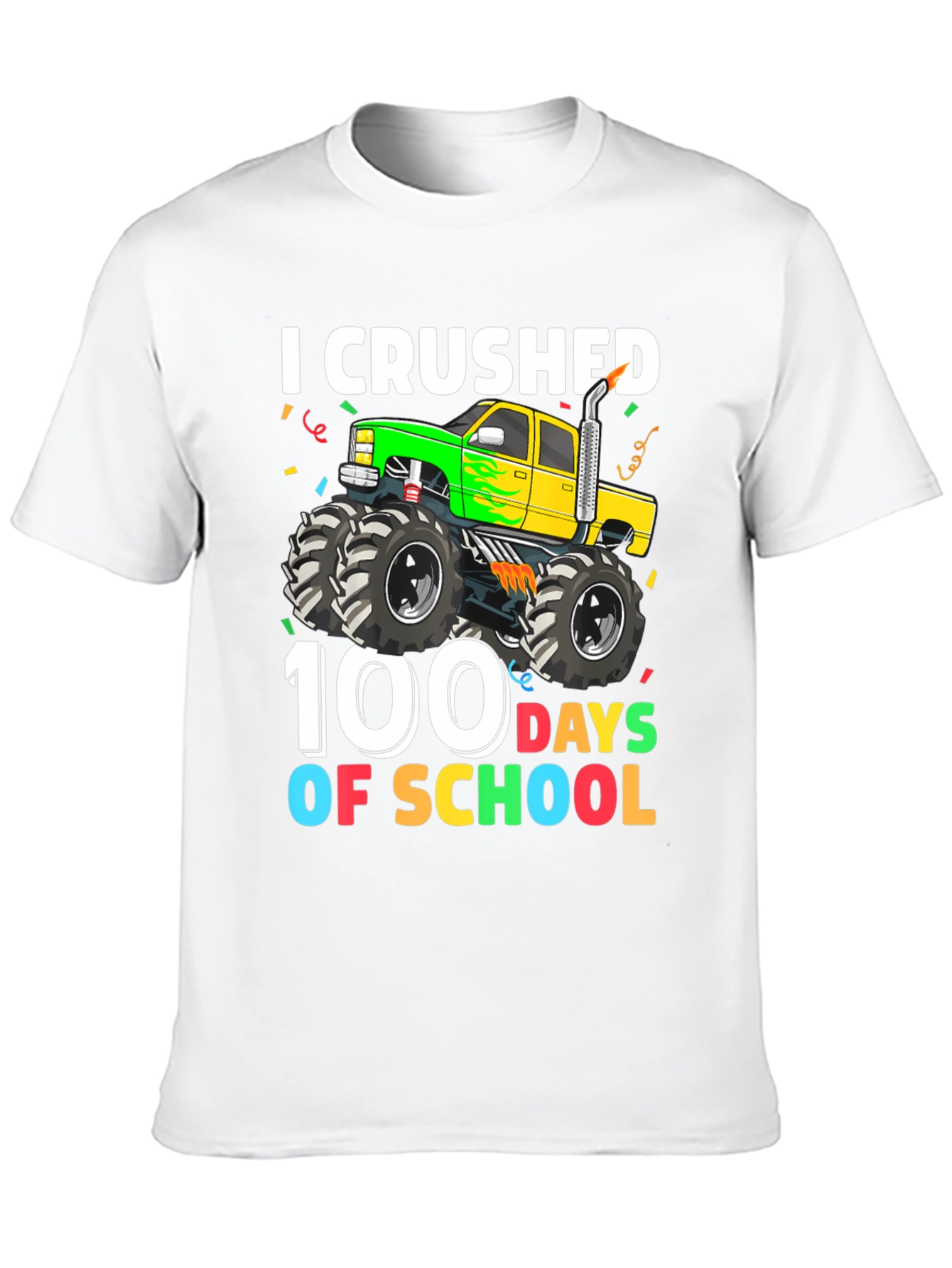100 Days of School Monster Truck T-Shirt