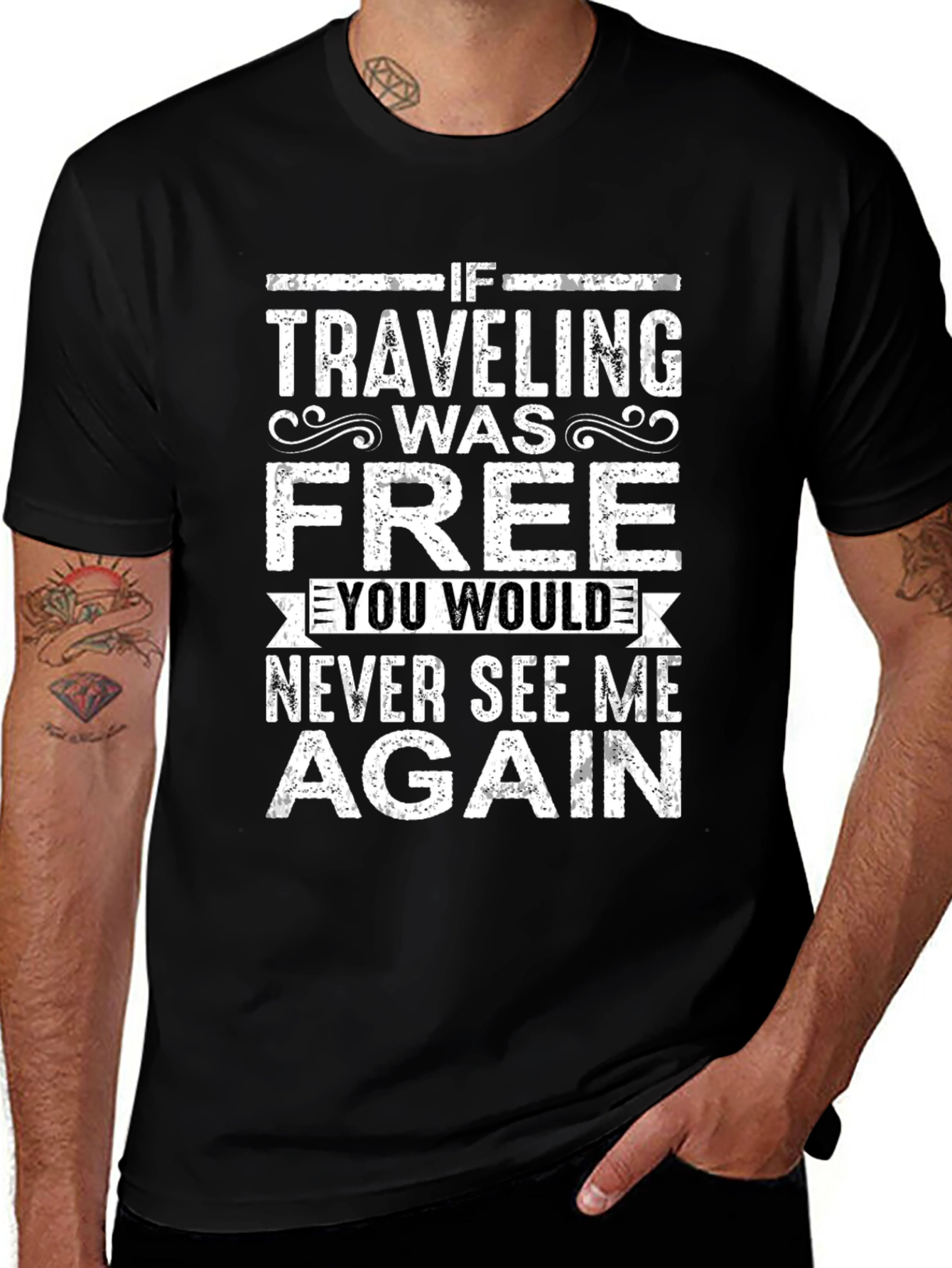 If Traveling Was Free Black Graphic Tee