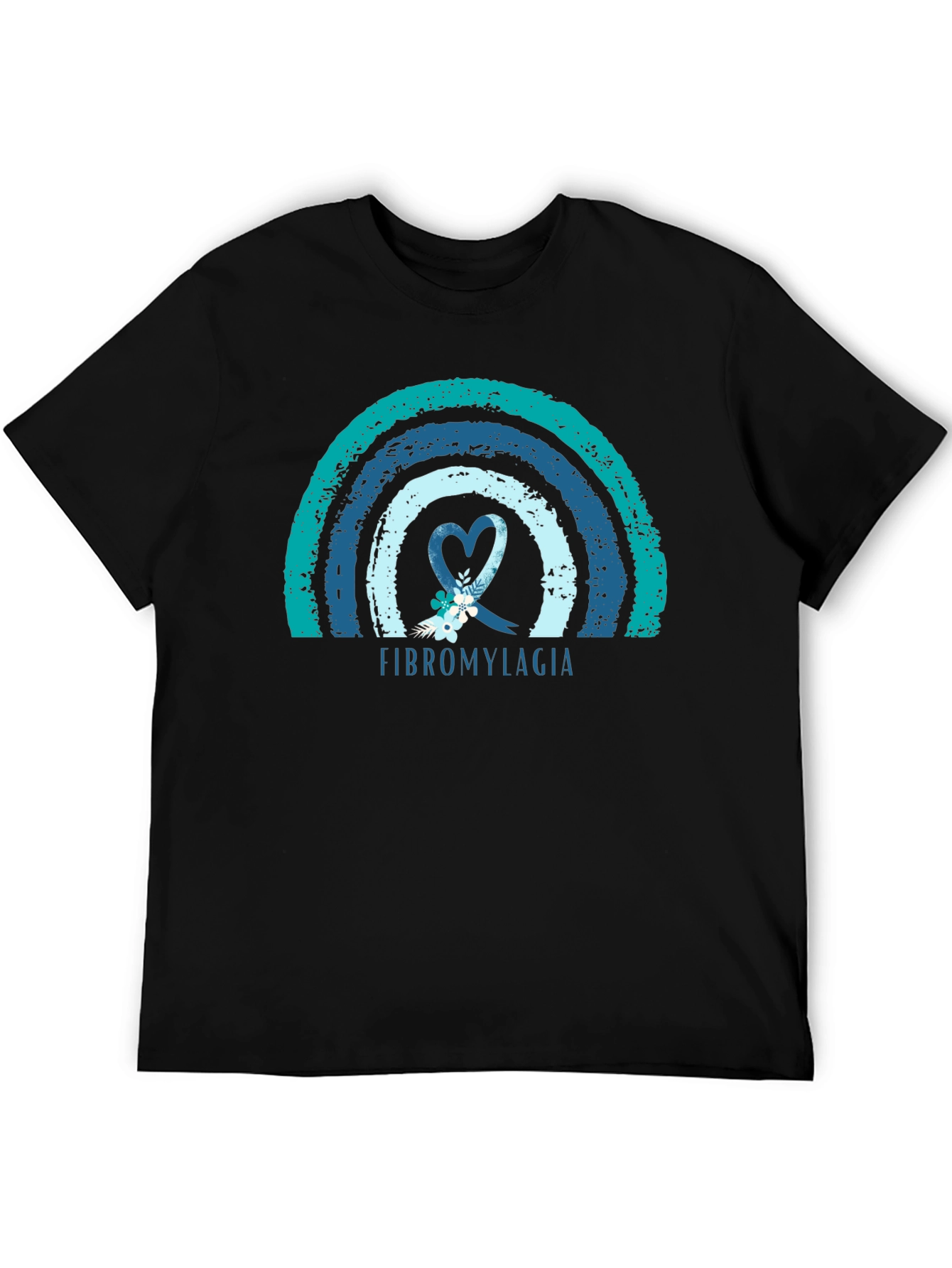 Fibromyalgia Awareness Ribbon T-Shirt - Black