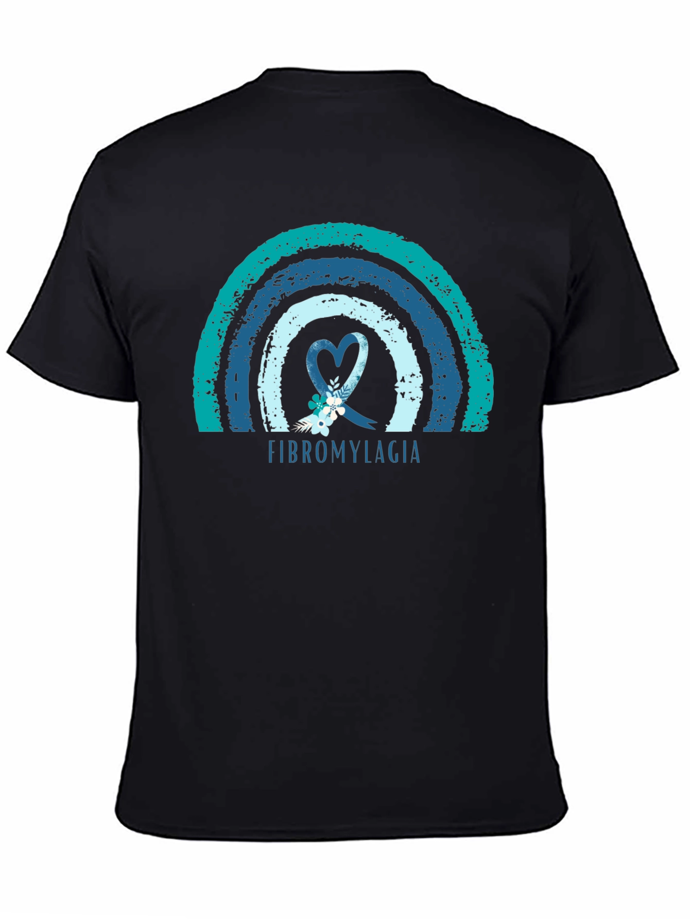 Fibromyalgia Awareness Ribbon T-Shirt - Black