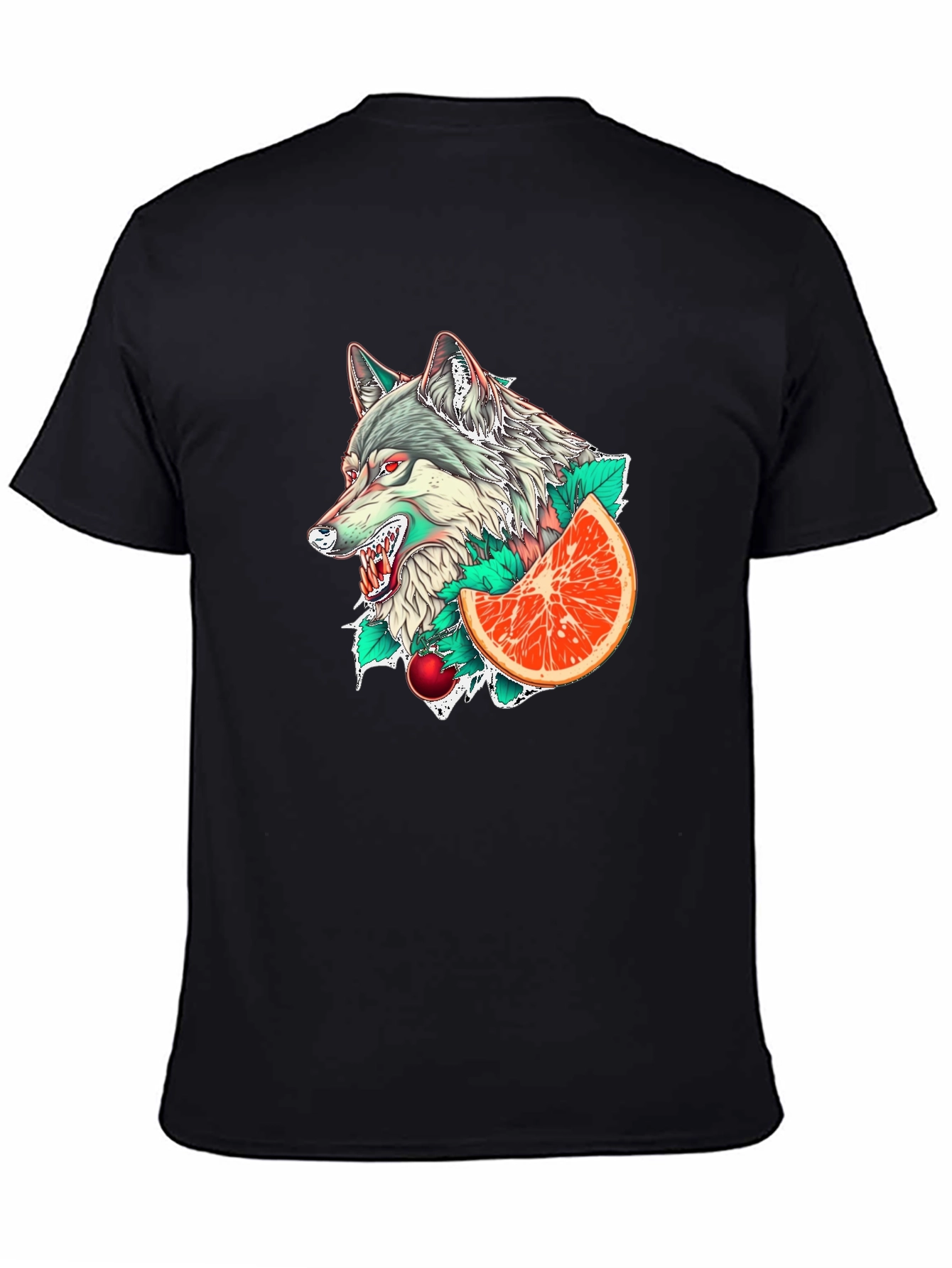 Wolf & Citrus Graphic Tee - Mens Black T-Shirt