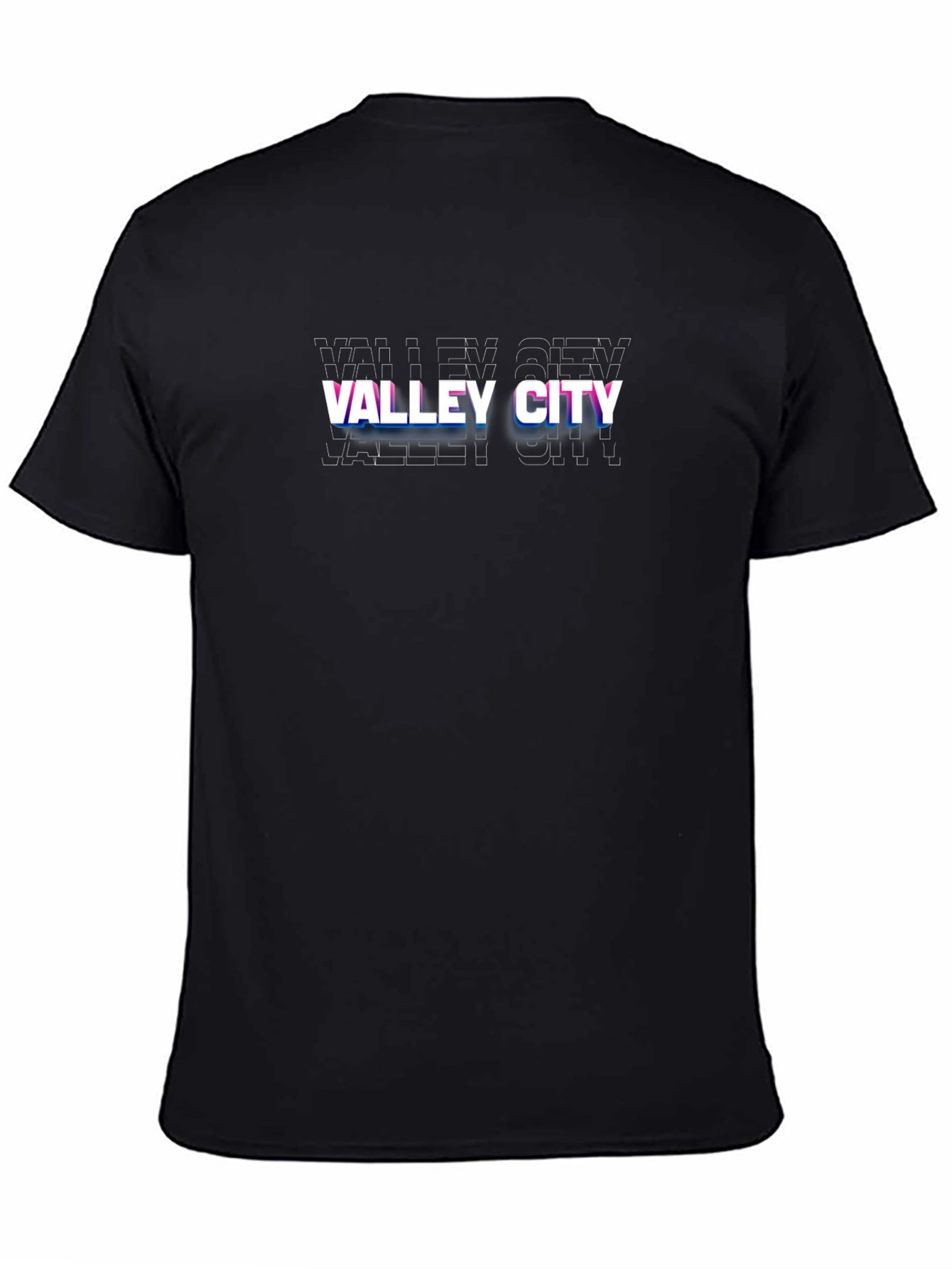 Valley City Glitch Style T-Shirt - Black