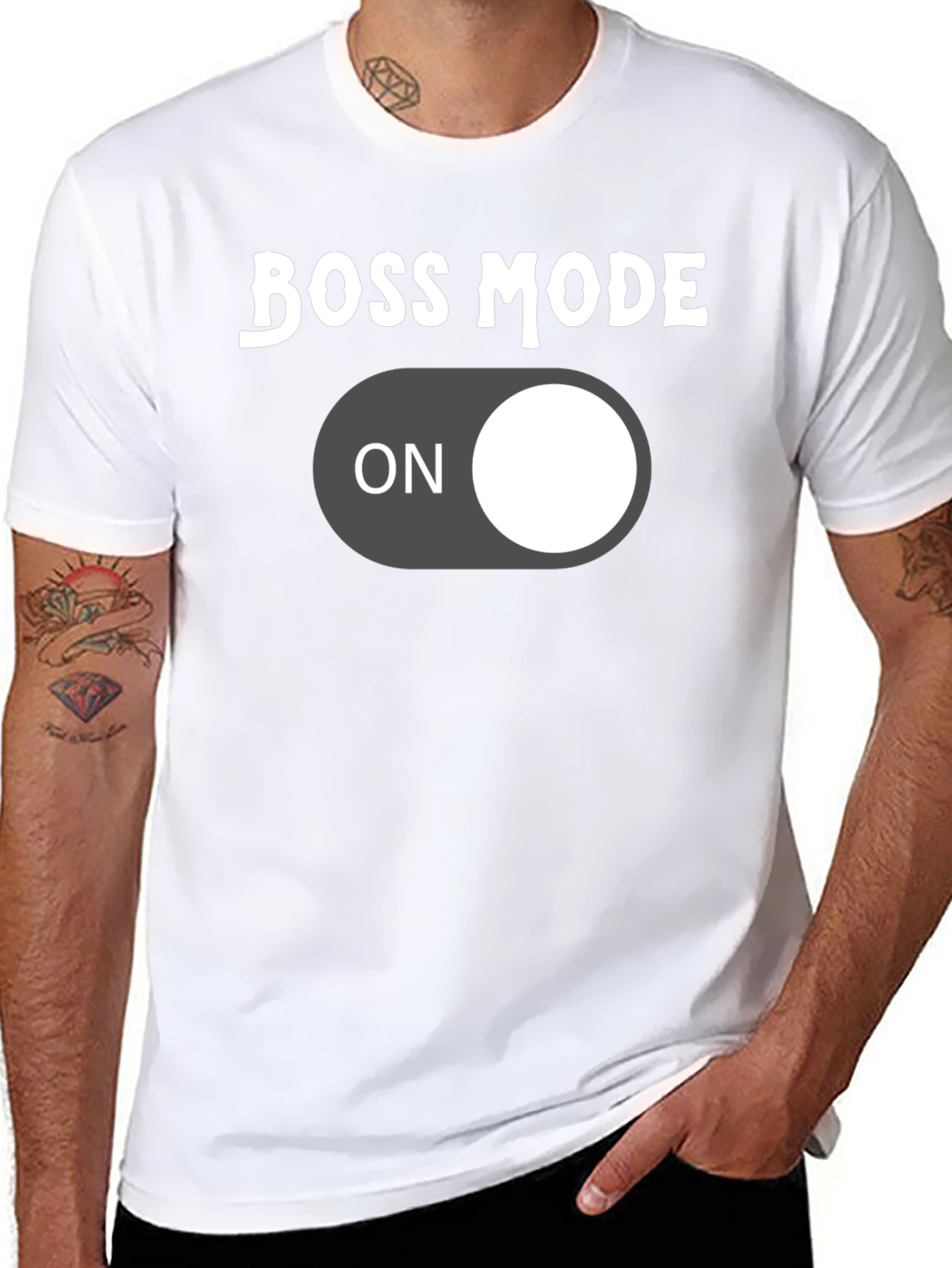 Boss Mode On Graphic Tee - Black Cotton T-Shirt