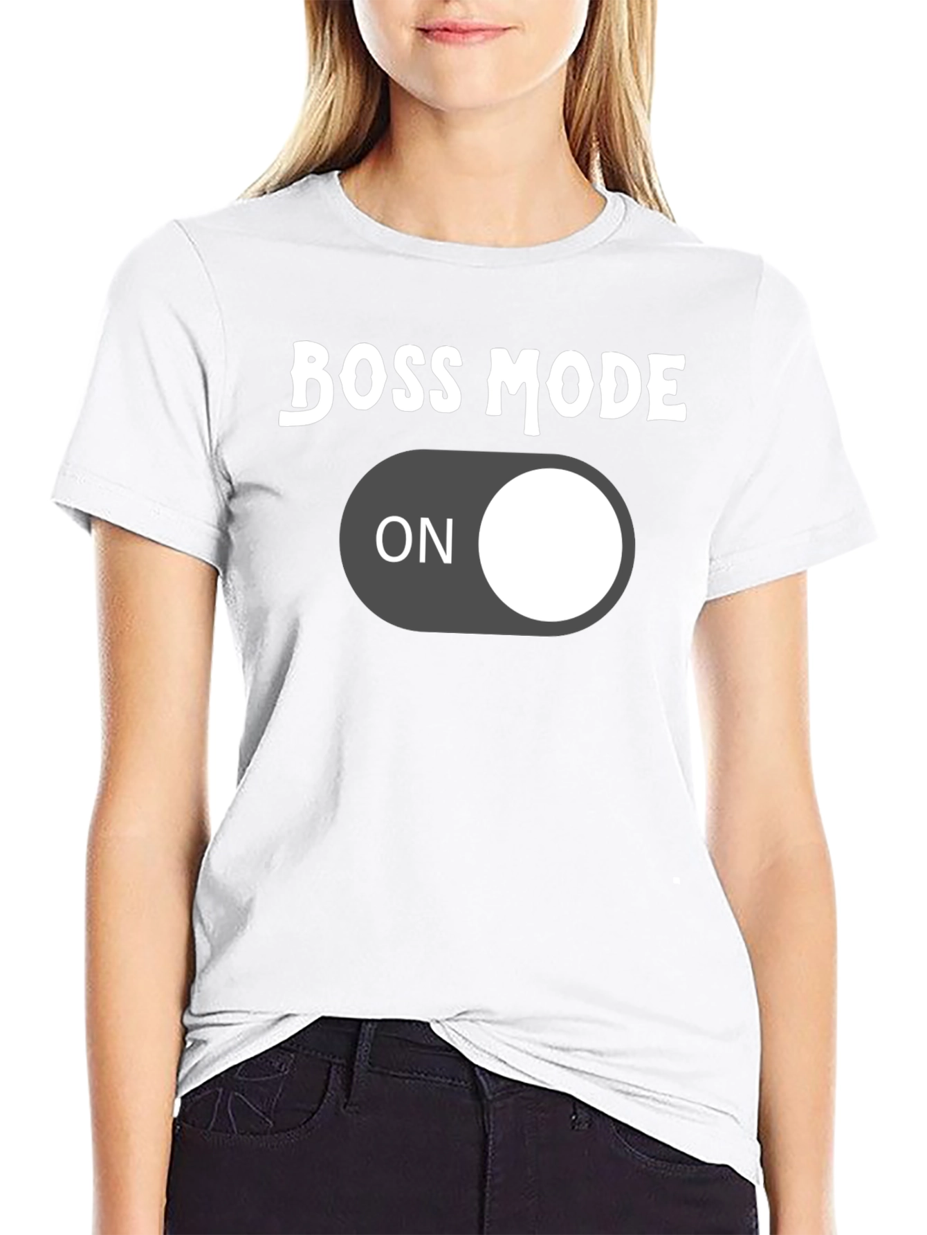 Boss Mode On Graphic Tee - Black Cotton T-Shirt