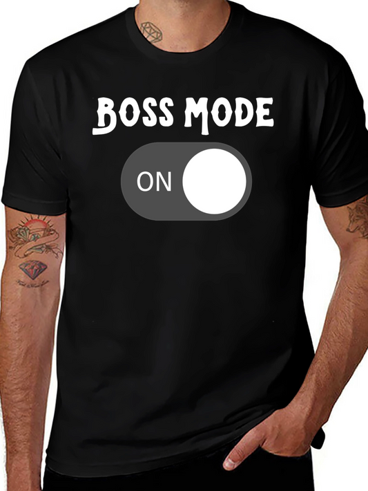 Boss Mode On Graphic Tee - Black Cotton T-Shirt