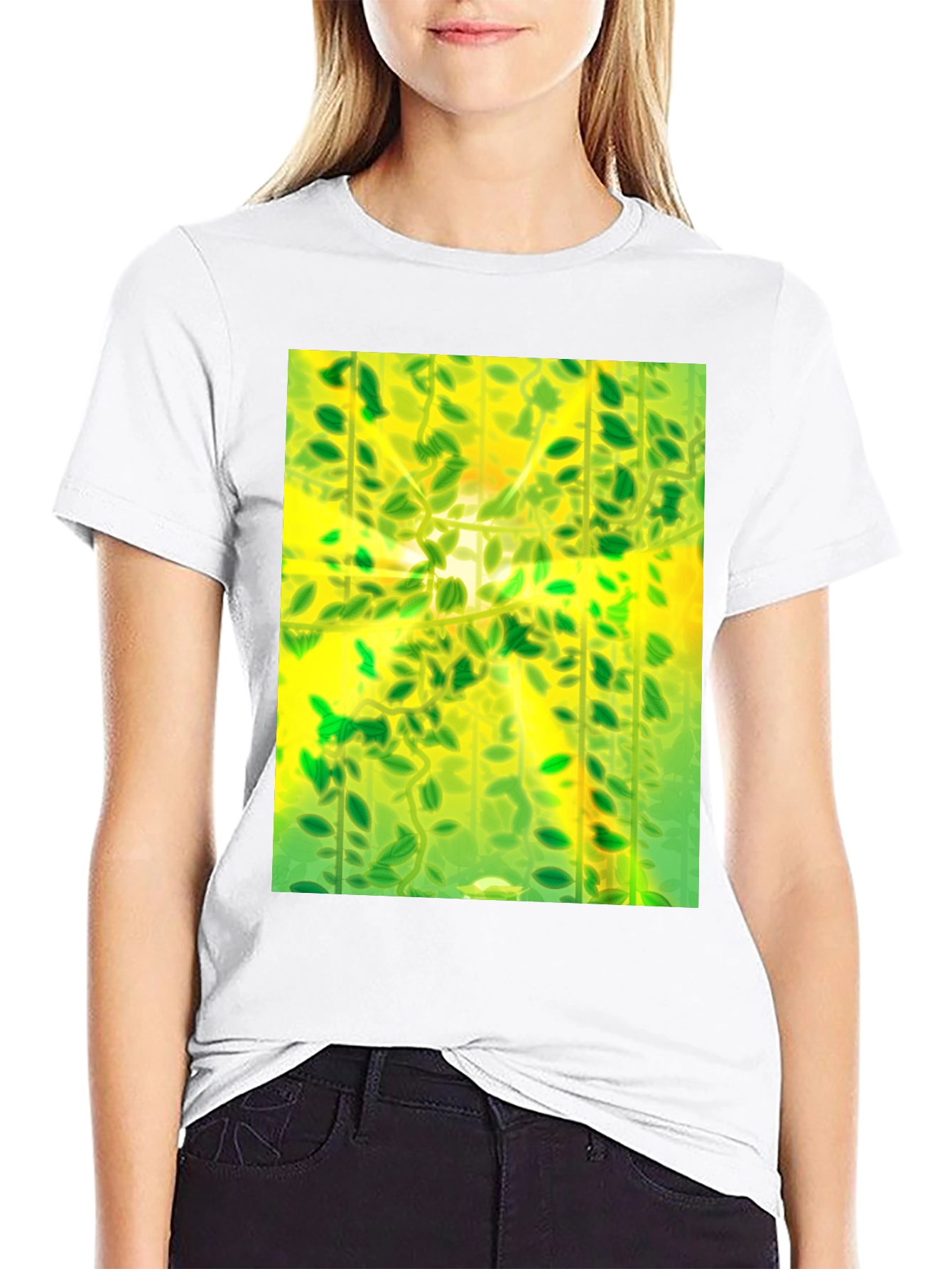 Green Leaves Nature Graphic Tee