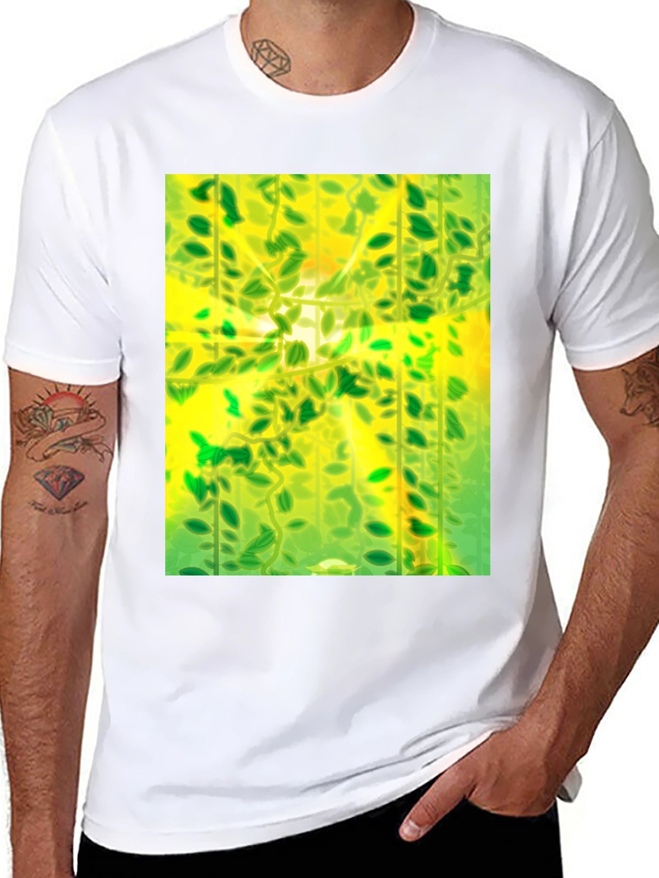 Green Leaves Nature Graphic Tee