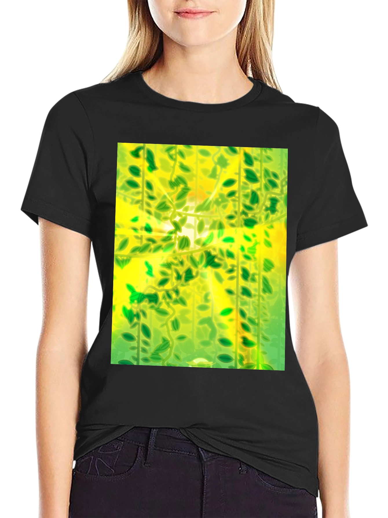 Green Leaves Nature Graphic Tee