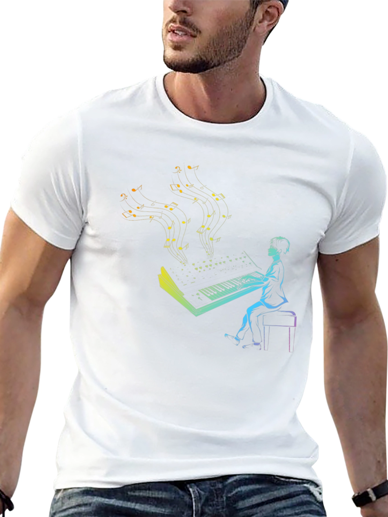Musical Keyboard Player T-Shirt - Black
