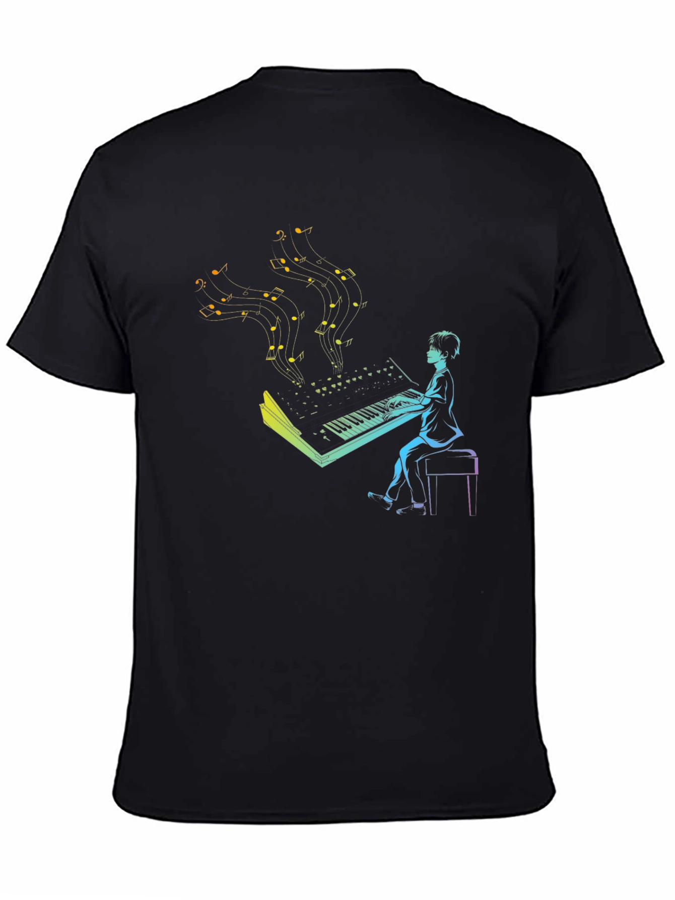 Musical Keyboard Player T-Shirt - Black