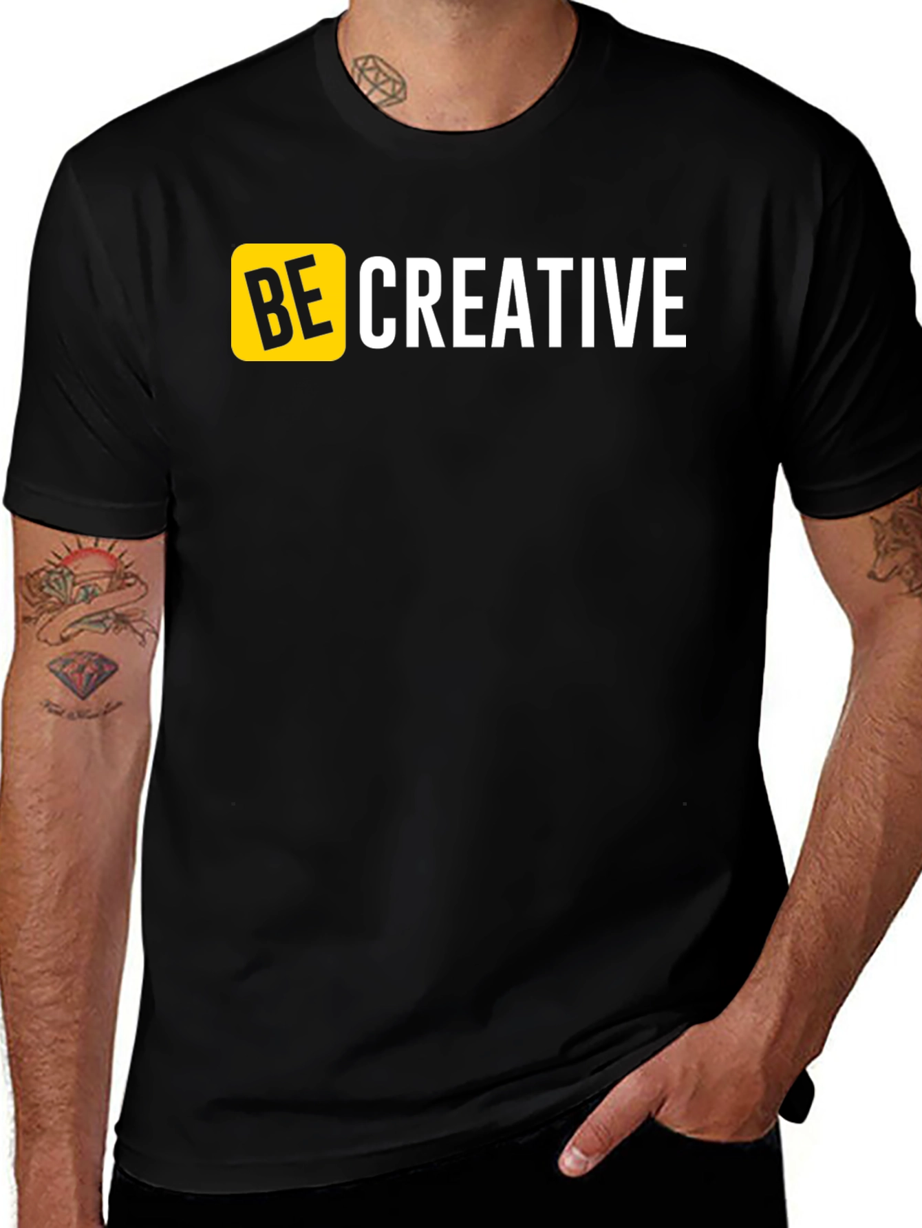 Be Creative Black T-Shirt - Bold Design