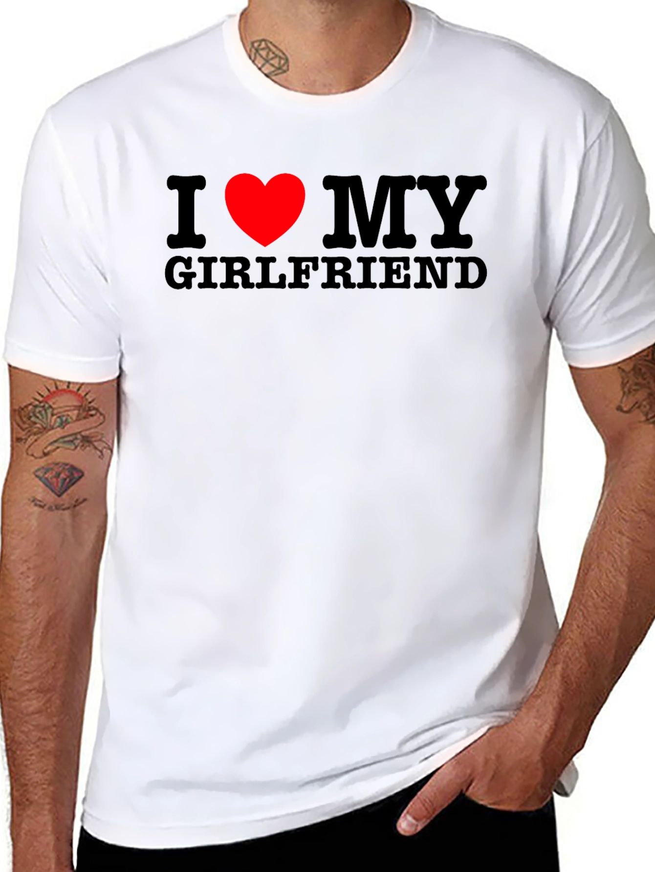I Love My Girlfriend T-Shirt - Black