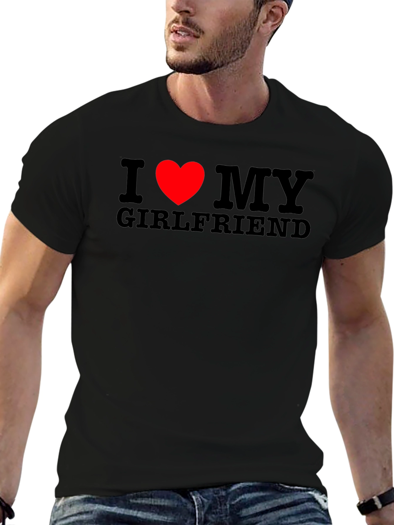 I Love My Girlfriend T-Shirt - Black