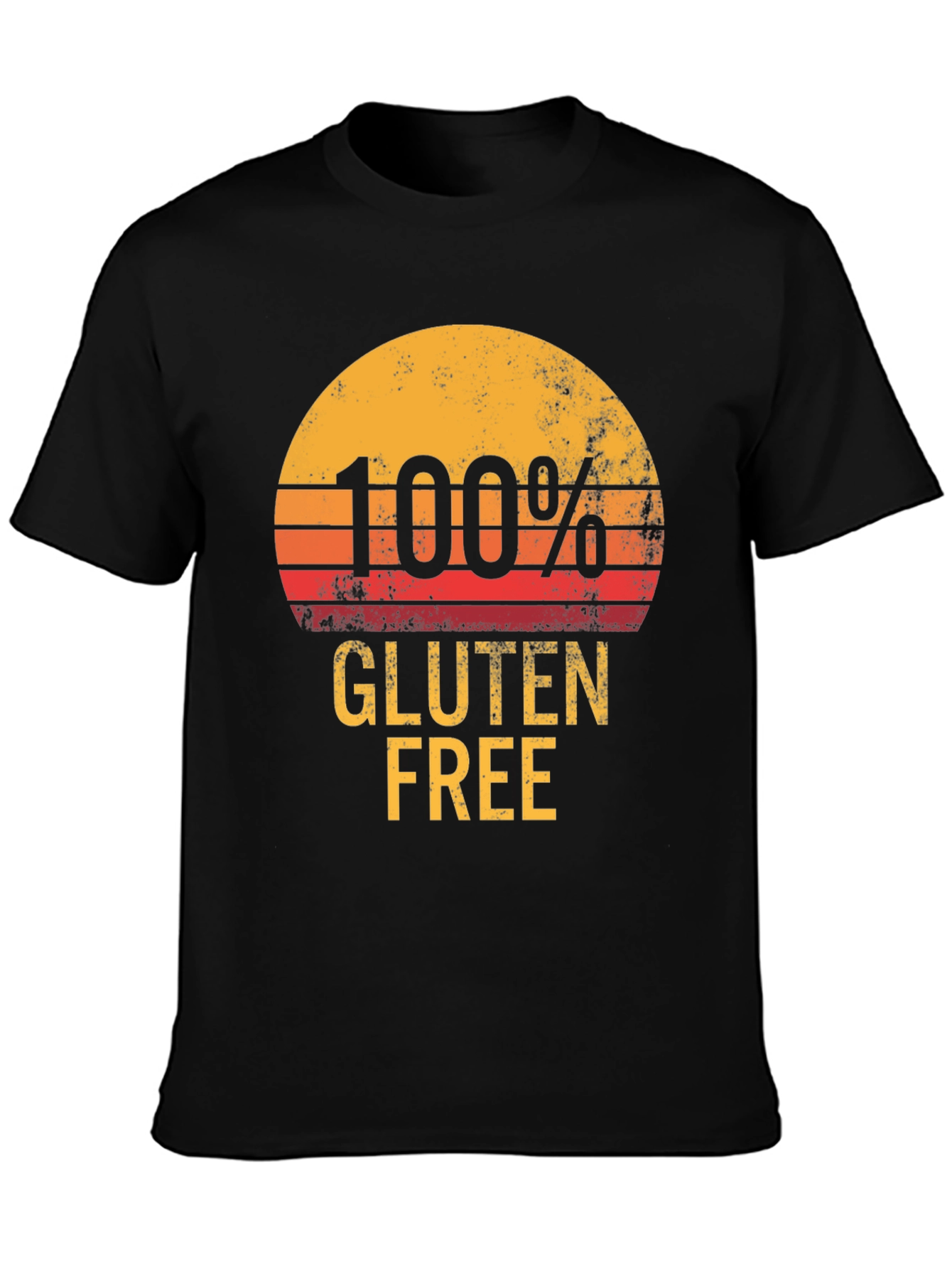 100% Gluten Free Graphic Tee - Retro Sunset Design