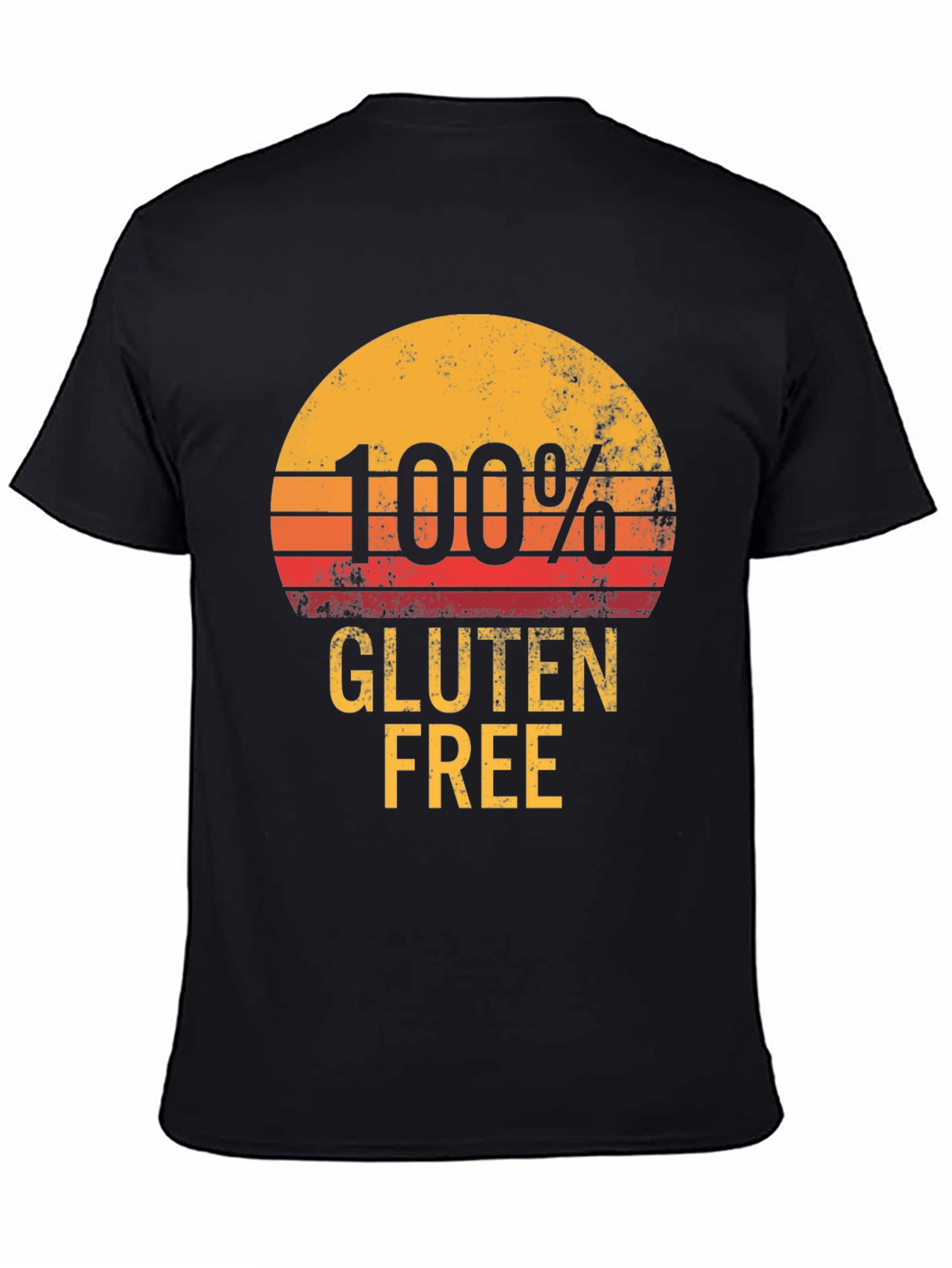 100% Gluten Free Graphic Tee - Retro Sunset Design