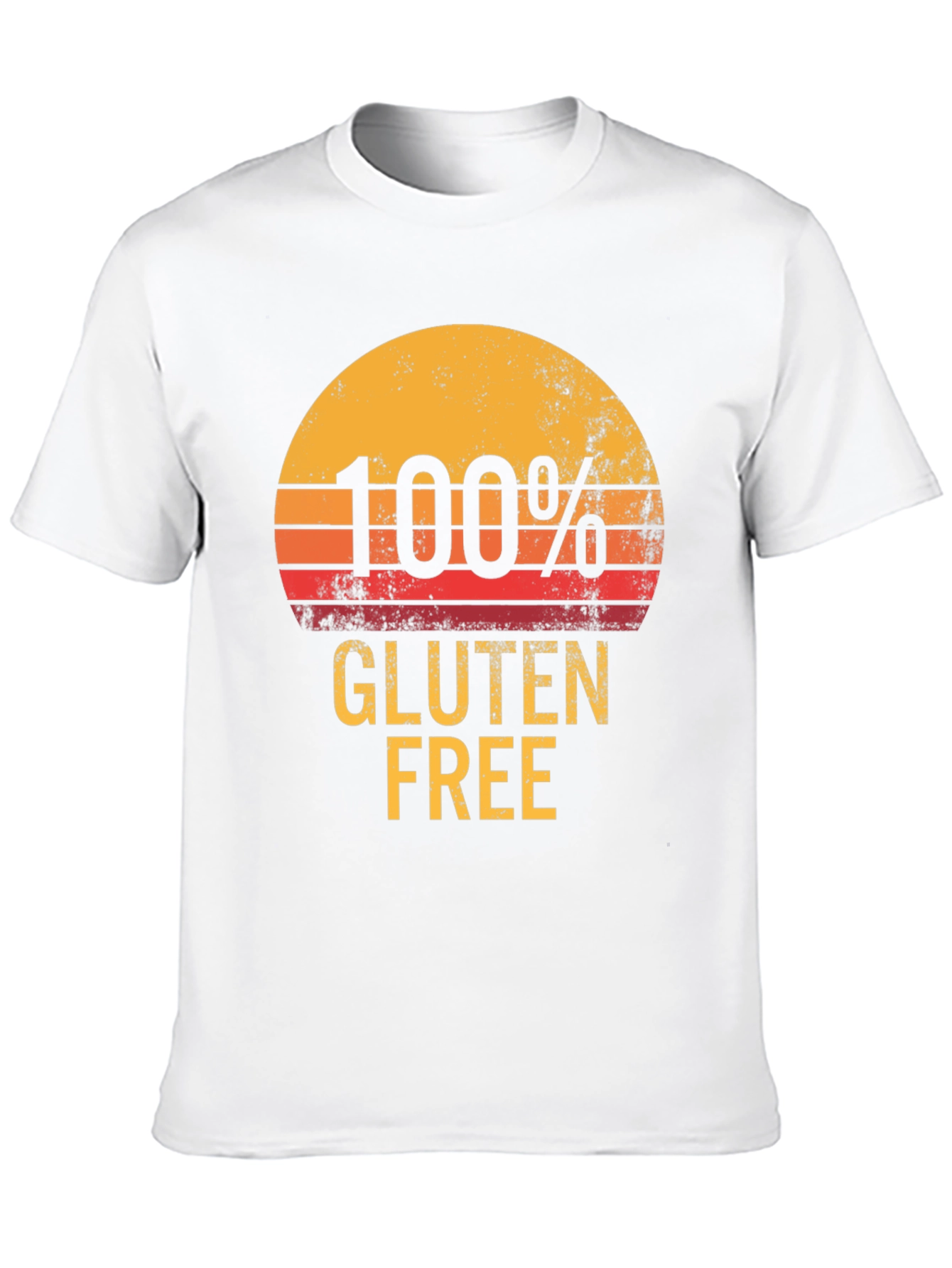 100% Gluten Free Graphic Tee - Retro Sunset Design