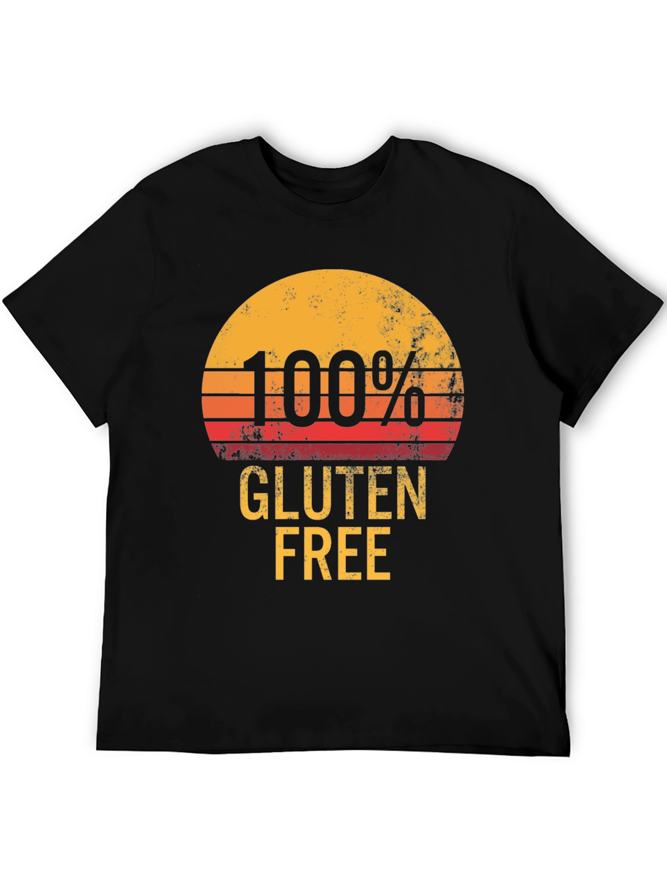 100% Gluten Free Graphic Tee - Retro Sunset Design