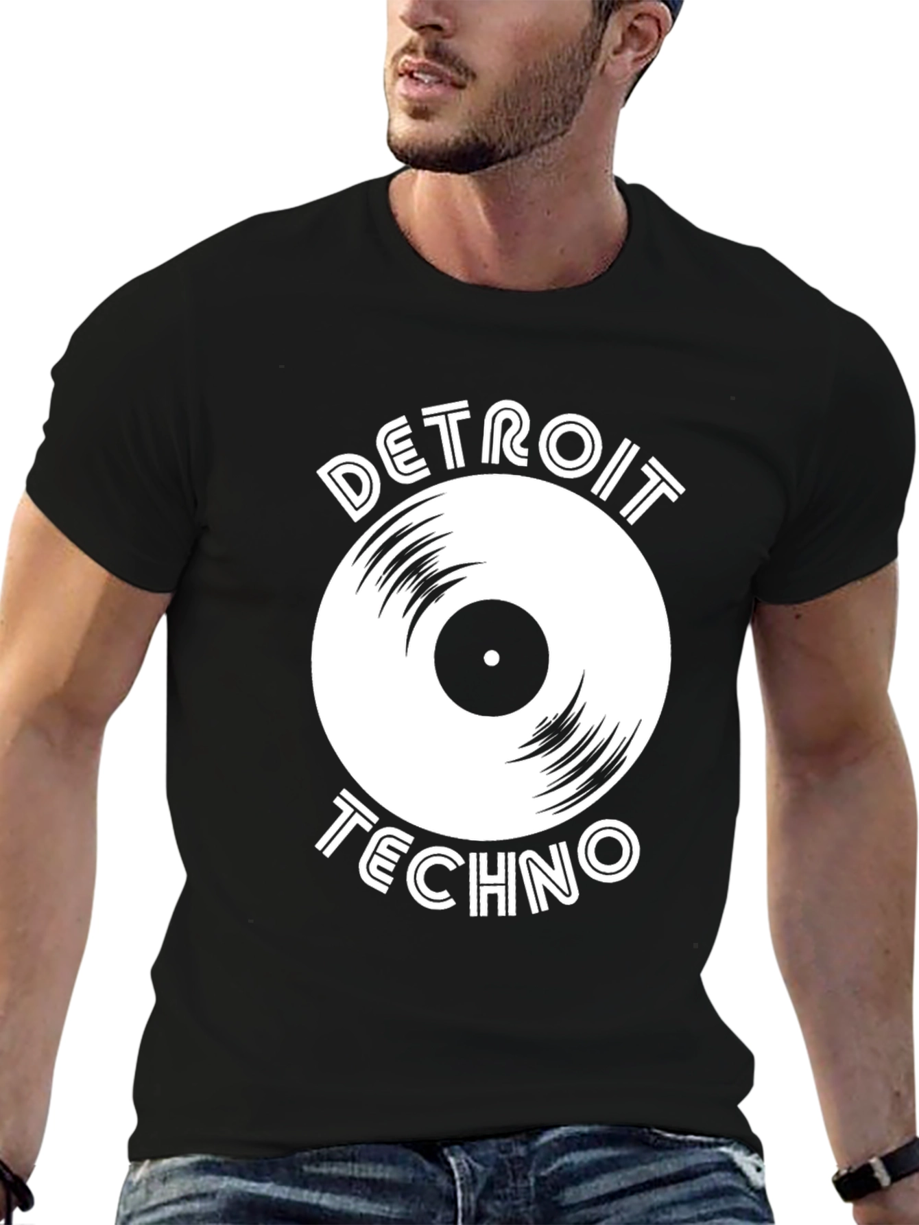 Detroit Techno Vinyl Record Graphic T-Shirt