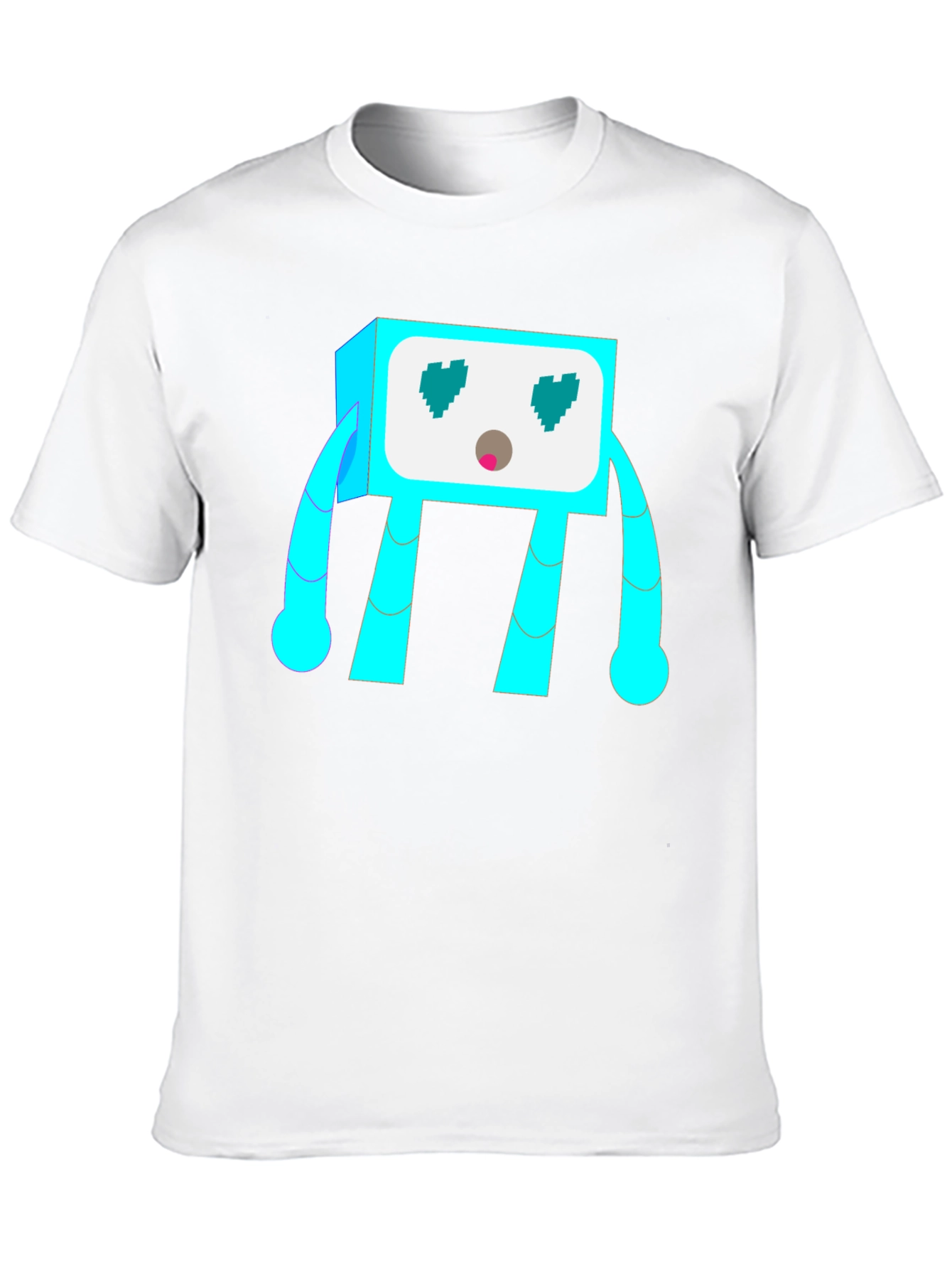 Funky Robot Graphic Tee - Black Cotton Blend