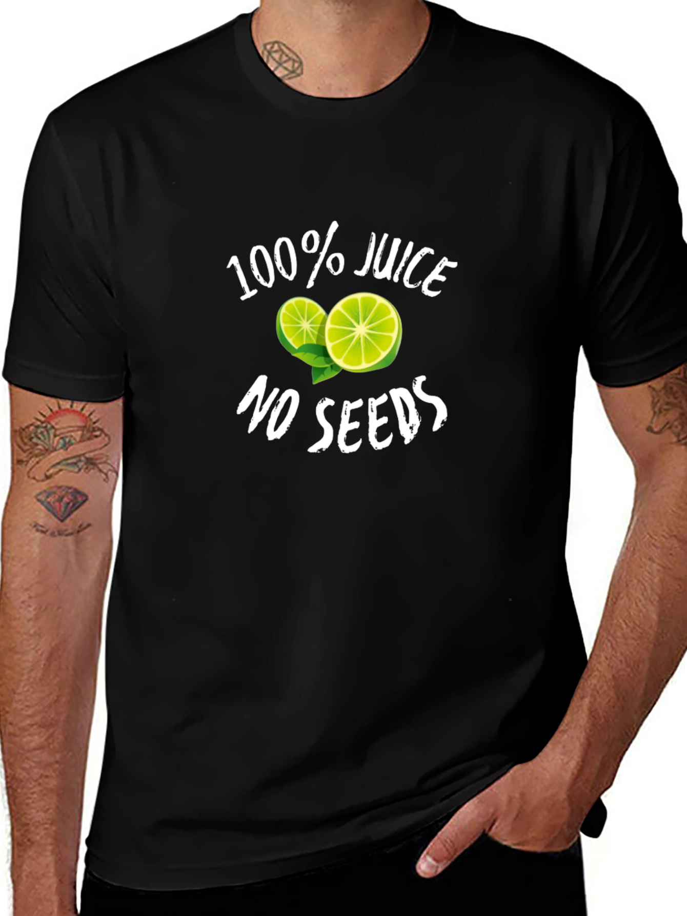 100% Juice No Seeds Black Graphic Tee