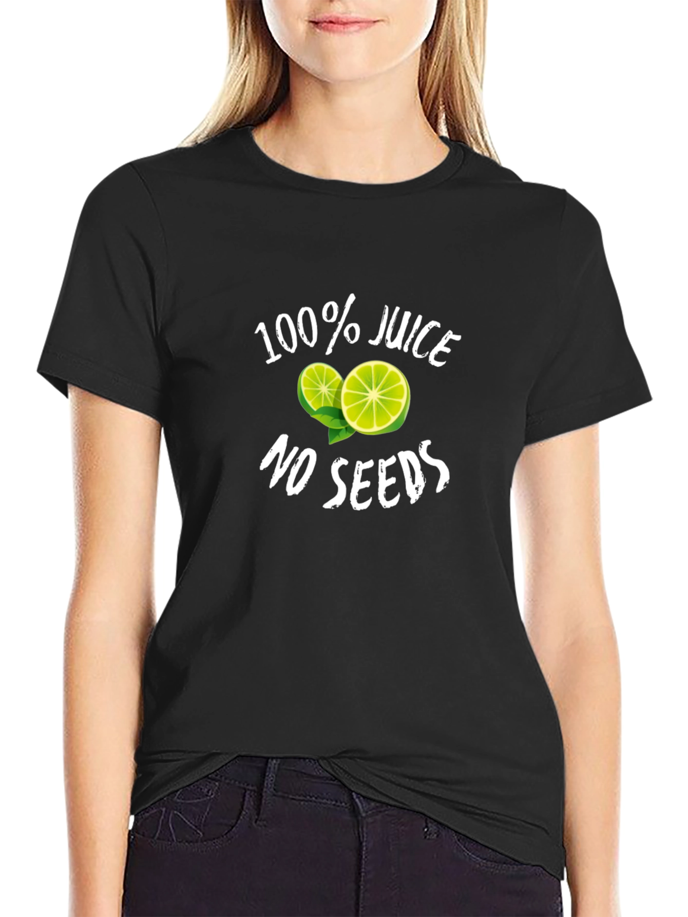 100% Juice No Seeds Black Graphic Tee