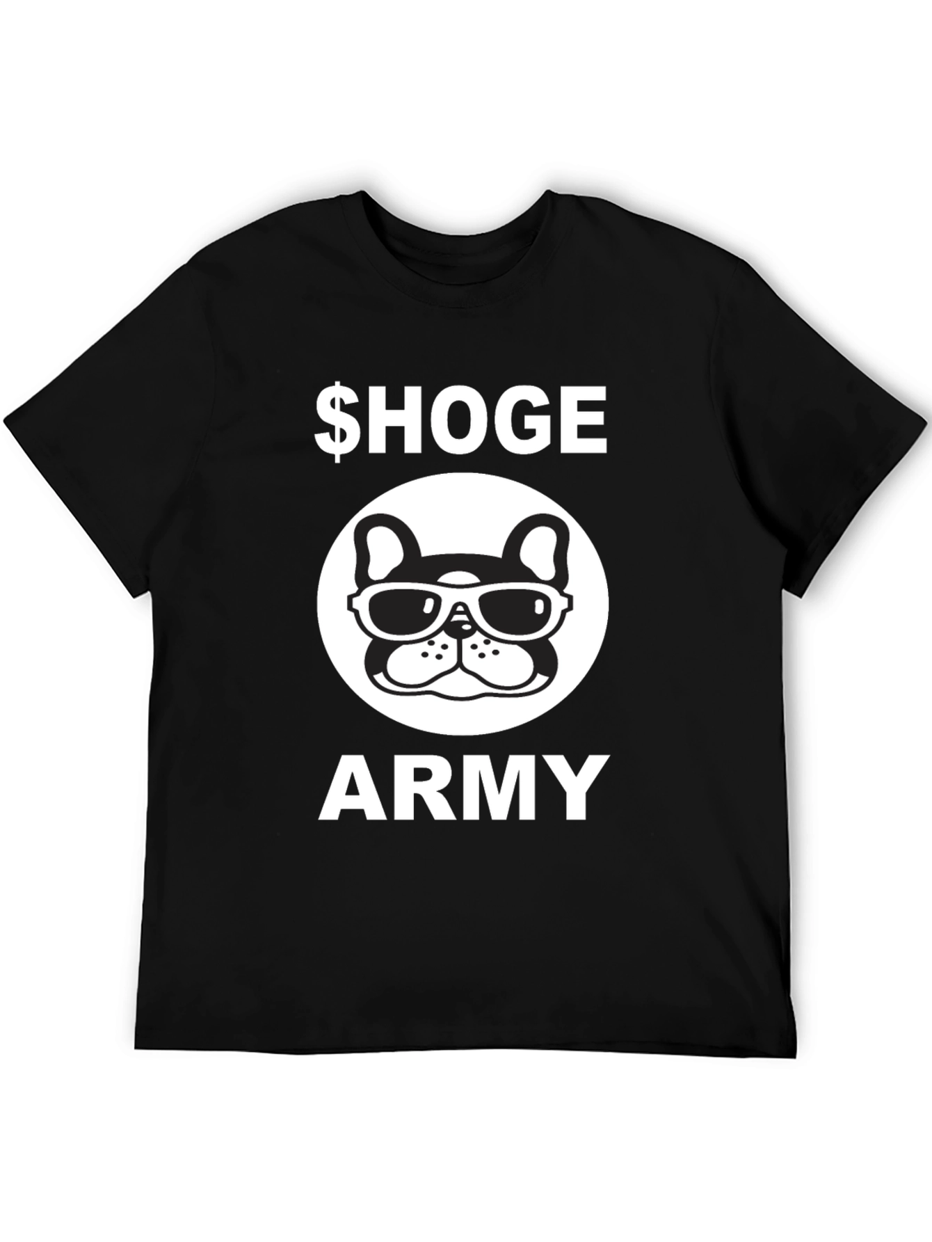 $Hoge Army Black Graphic Tee - Bulldog with Sunglasses