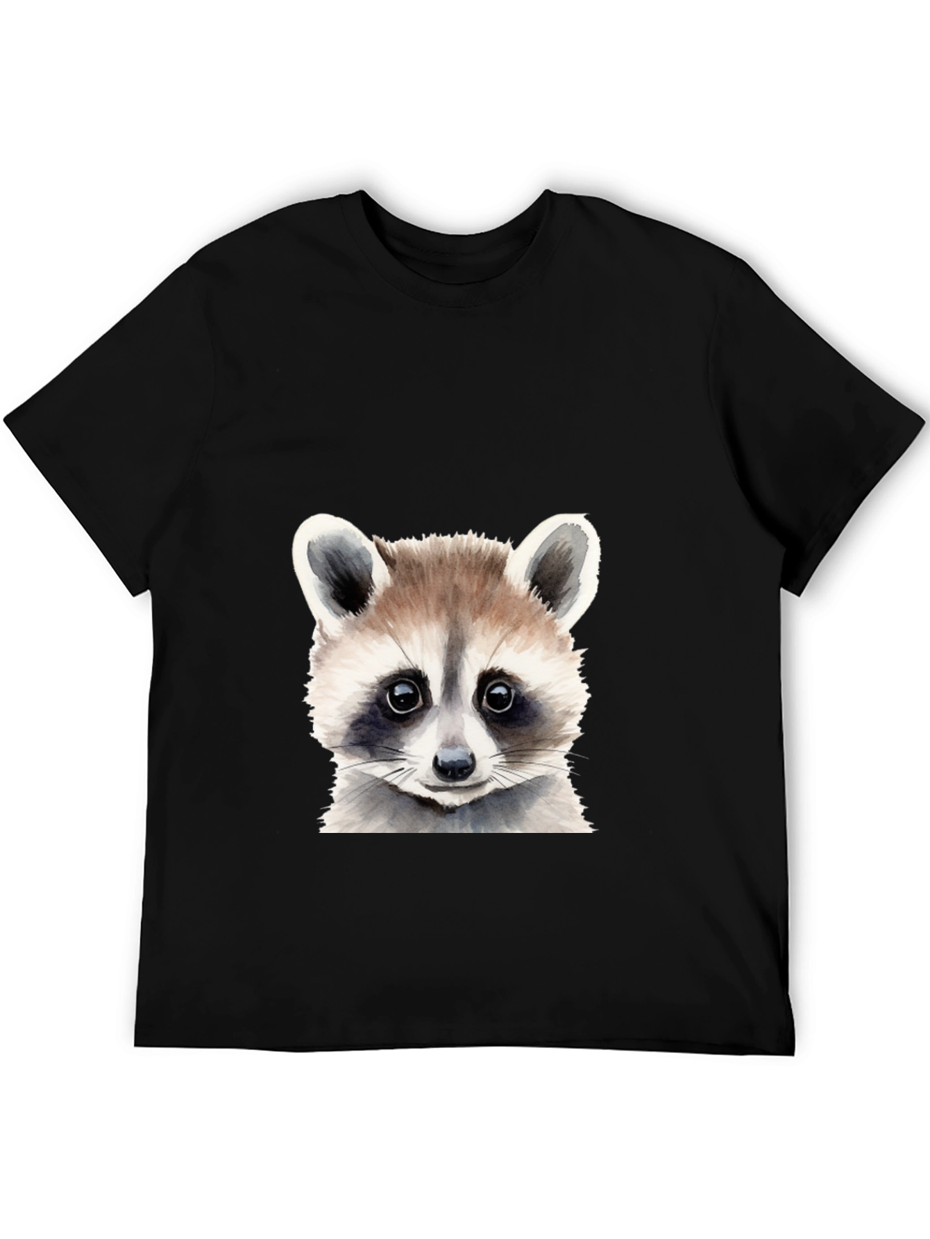 Raccoon Graphic Tee - Soft Cotton Black T-Shirt