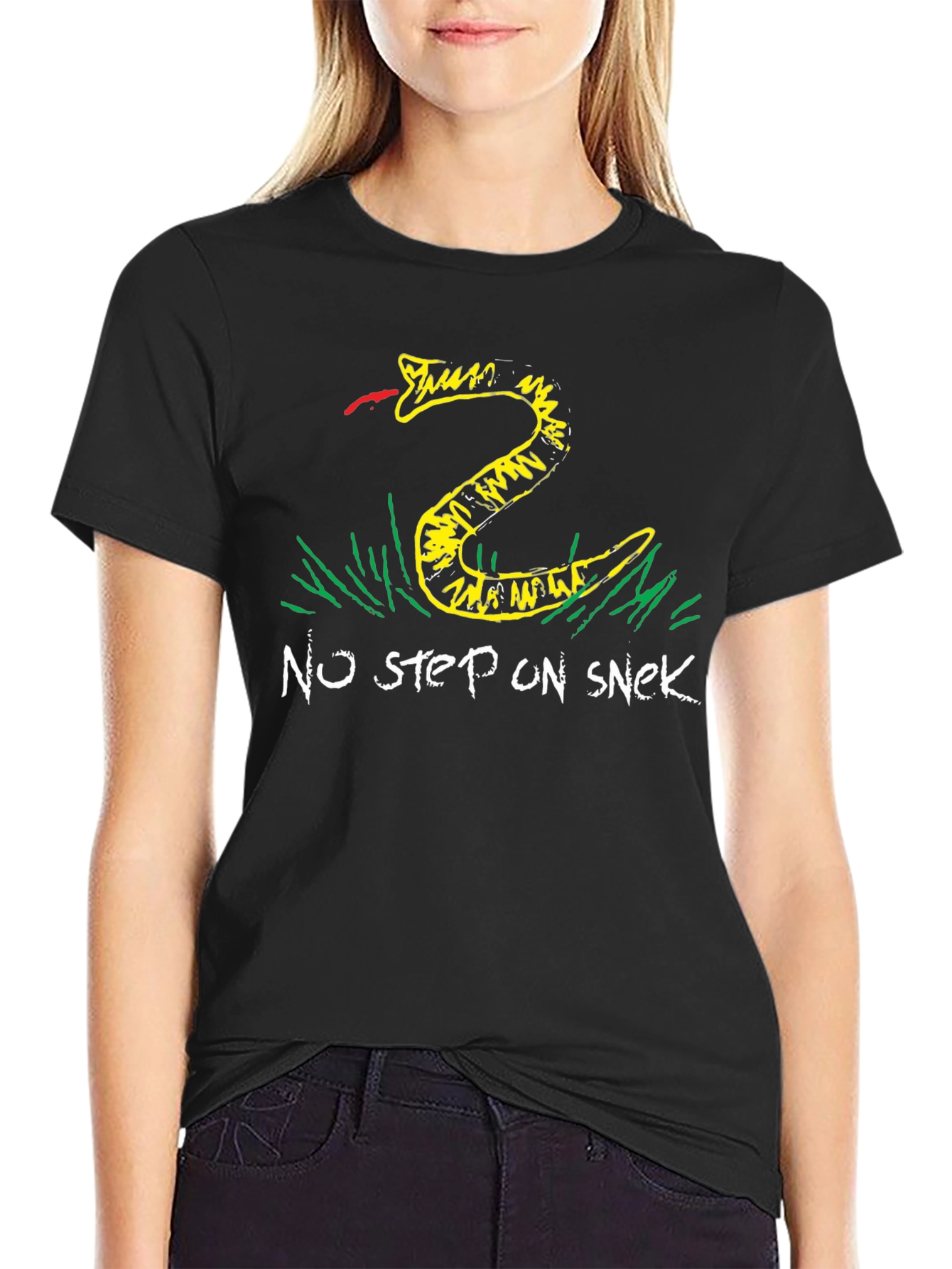 No Step on Snek T-Shirt - Black Graphic Tee