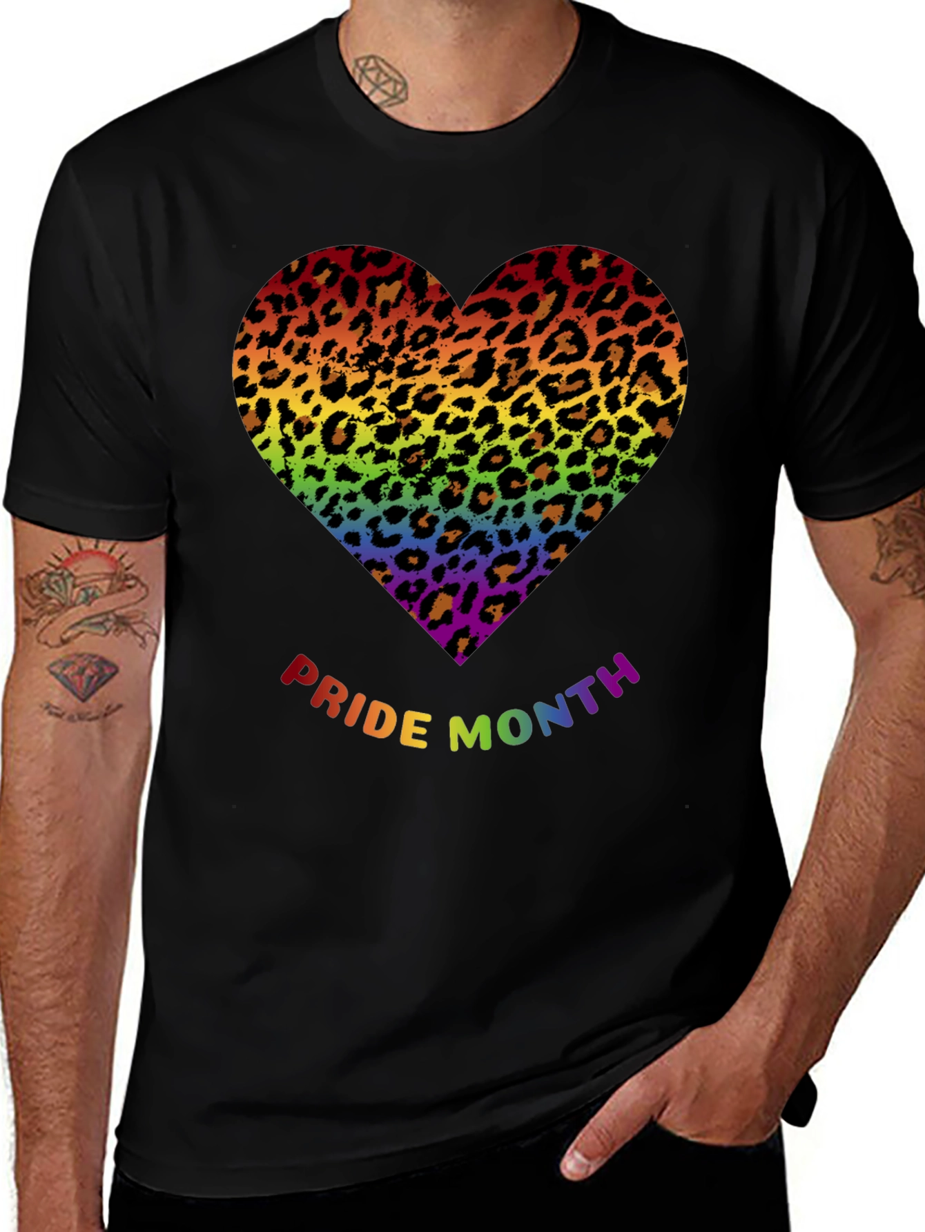 Pride Month Leopard Heart T-Shirt