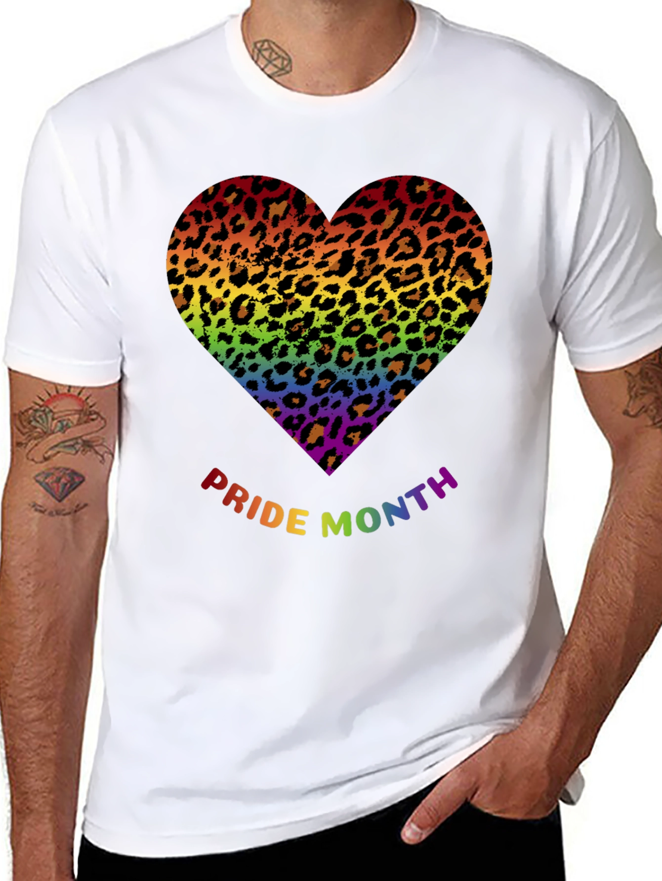 Pride Month Leopard Heart T-Shirt