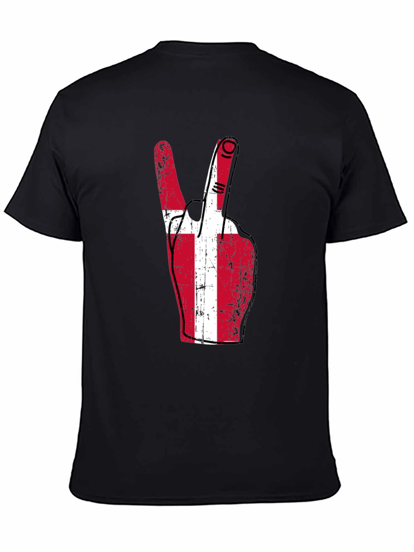 Denmark Flag Peace Sign Graphic T-Shirt