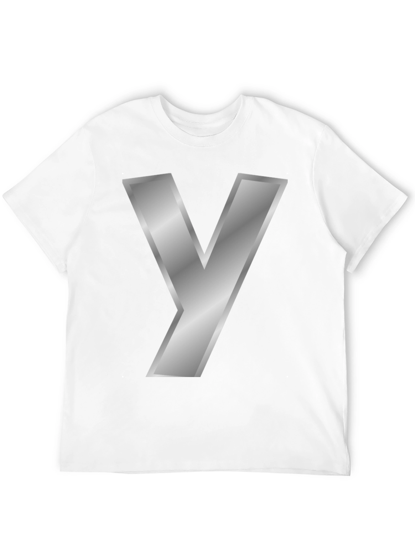 Silver Y Letter T-Shirt - Bold Graphic Tee