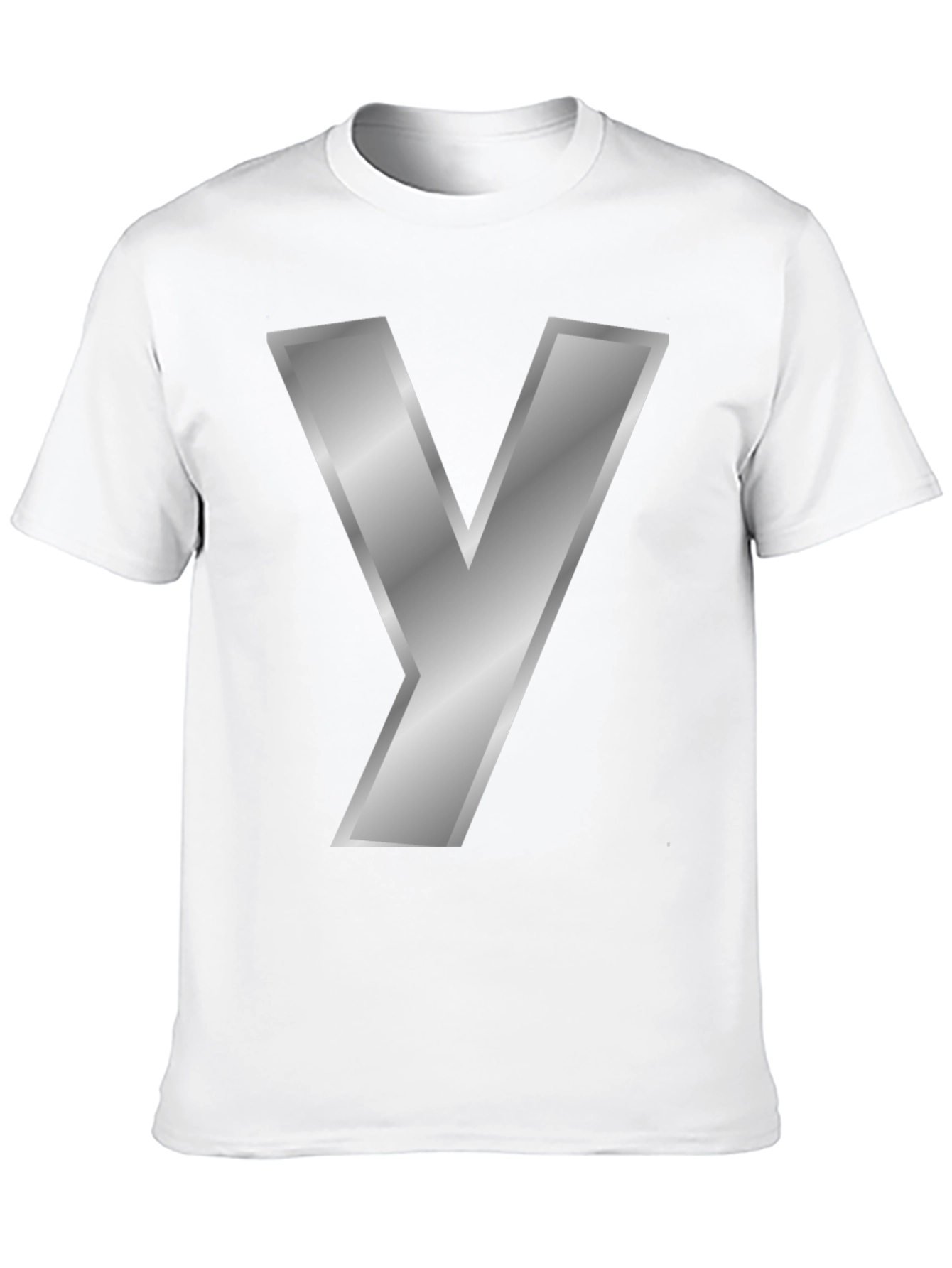 Silver Y Letter T-Shirt - Bold Graphic Tee