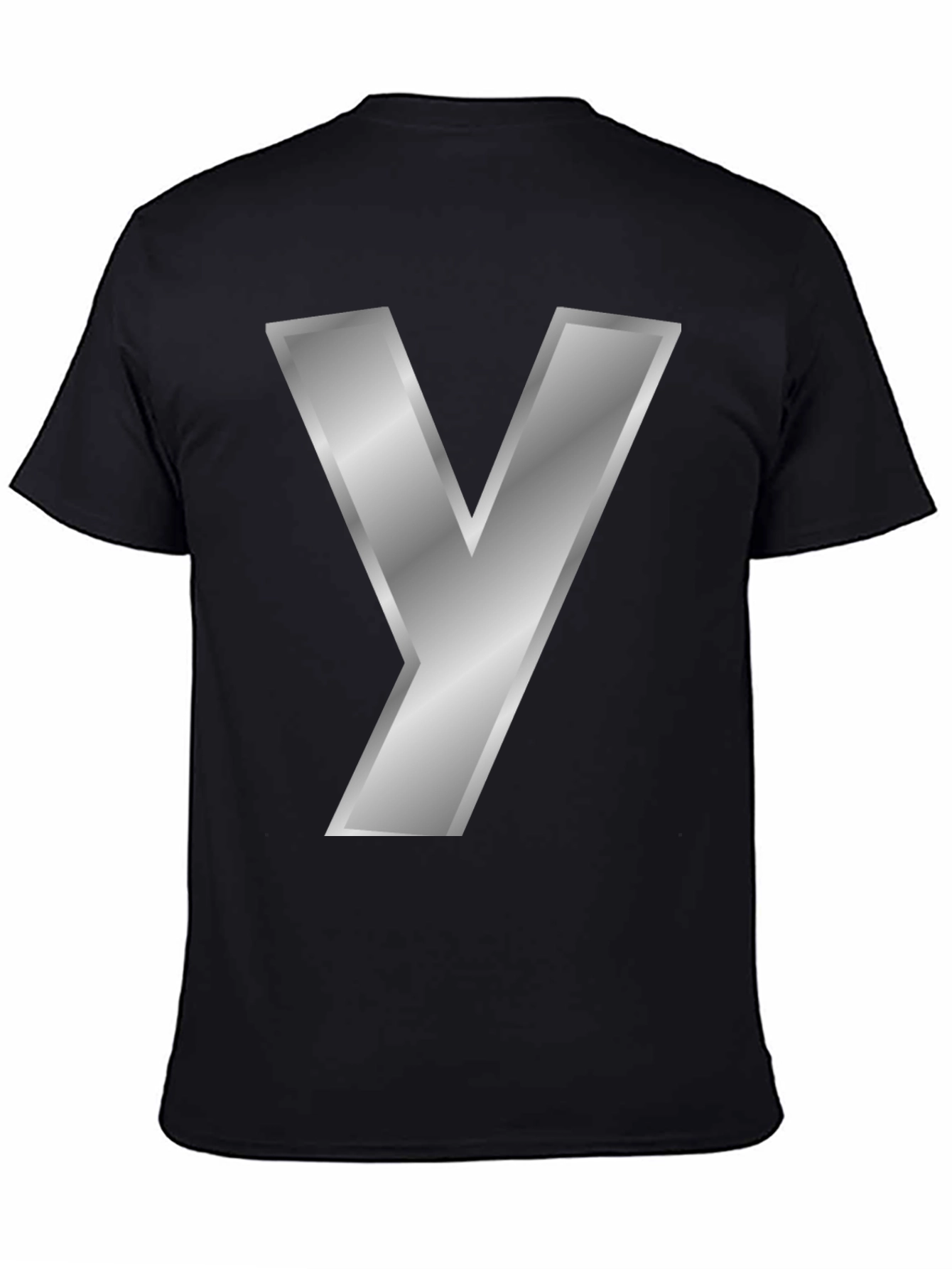 Silver Y Letter T-Shirt - Bold Graphic Tee