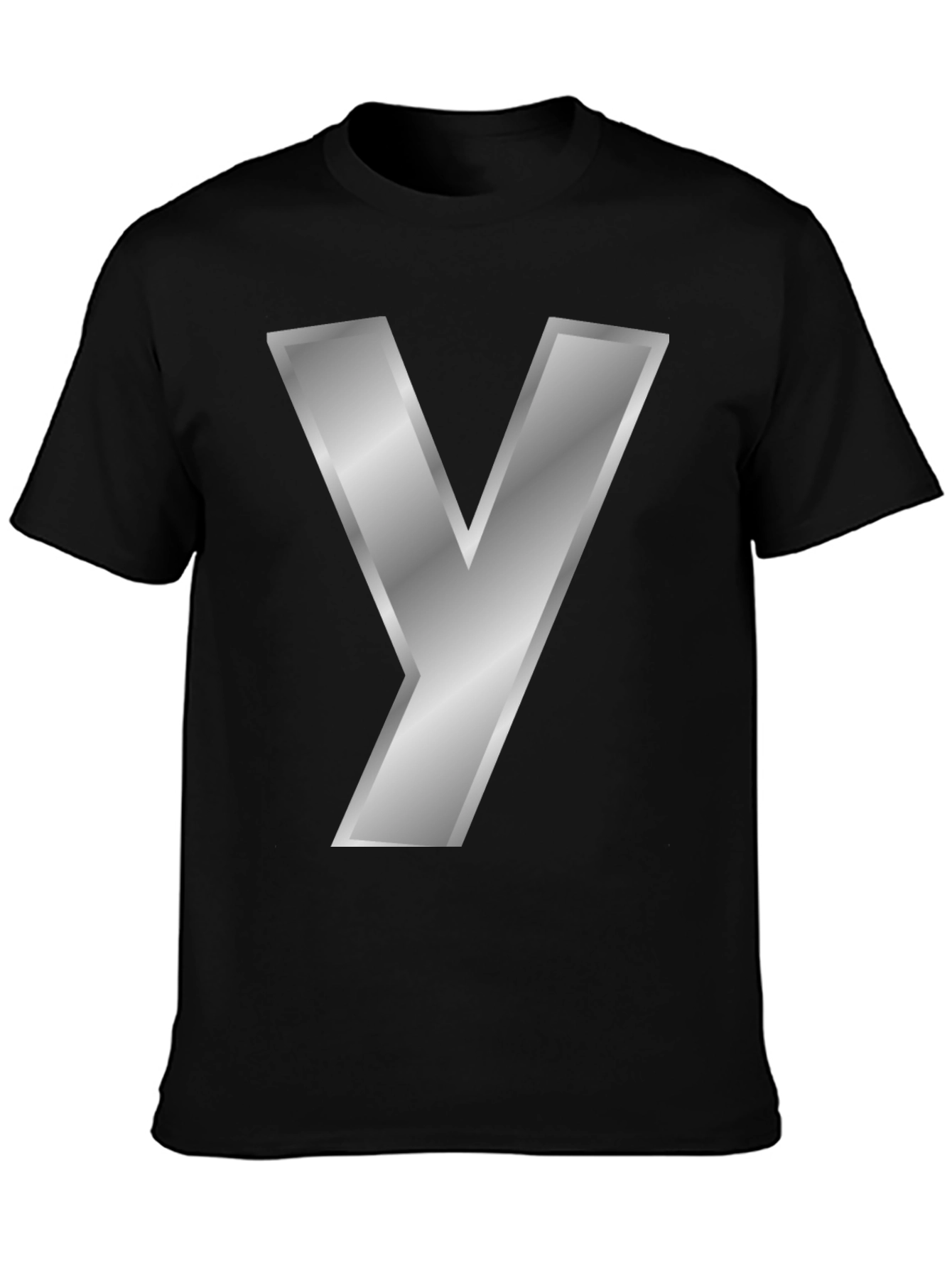 Silver Y Letter T-Shirt - Bold Graphic Tee