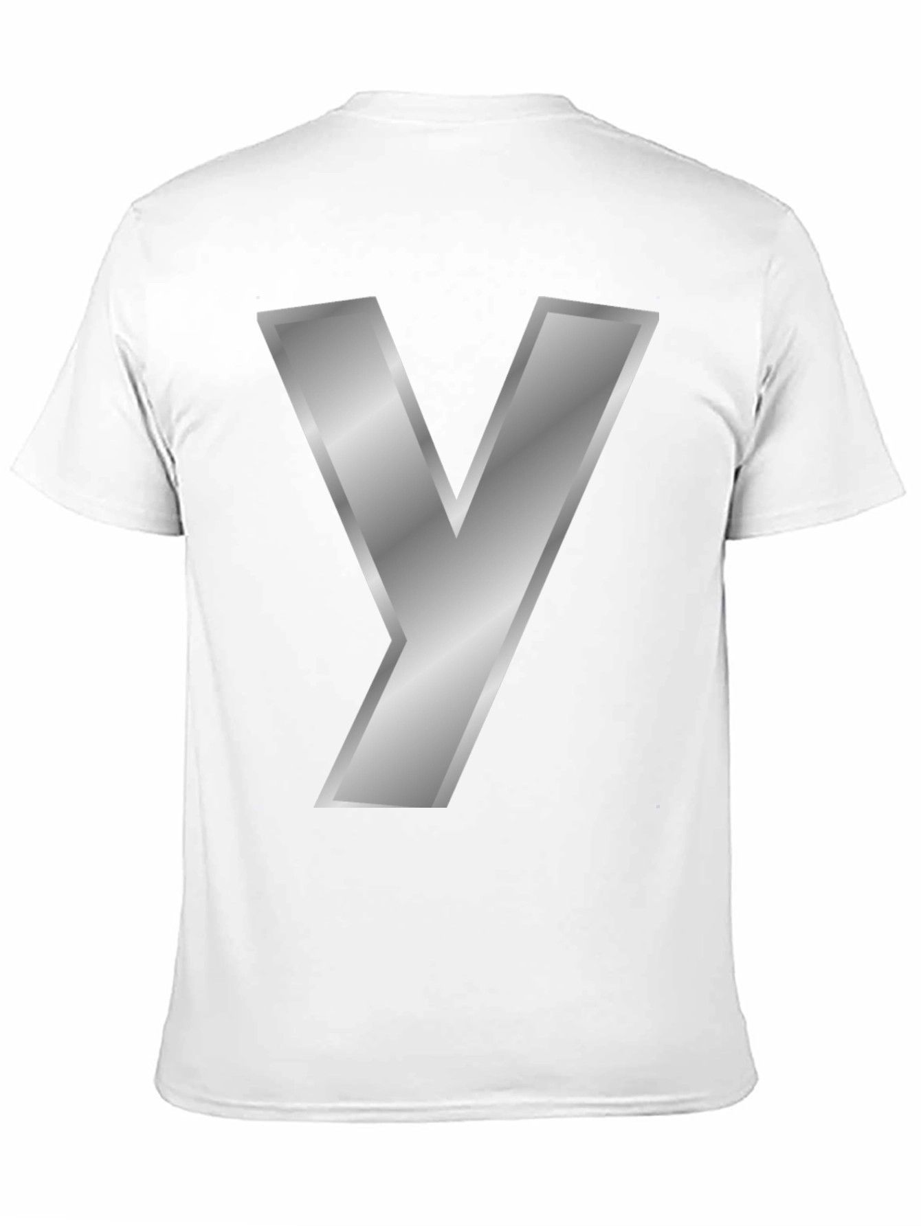 Silver Y Letter T-Shirt - Bold Graphic Tee
