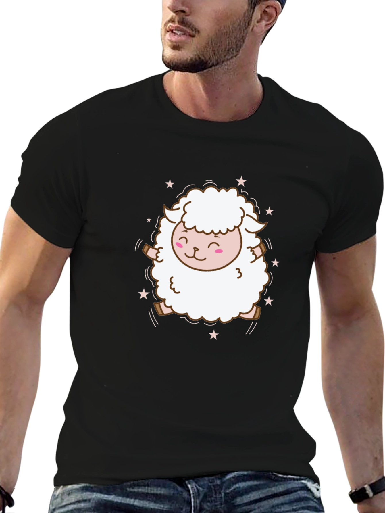 Cute Sheep Graphic Tee - Soft Cotton Blend