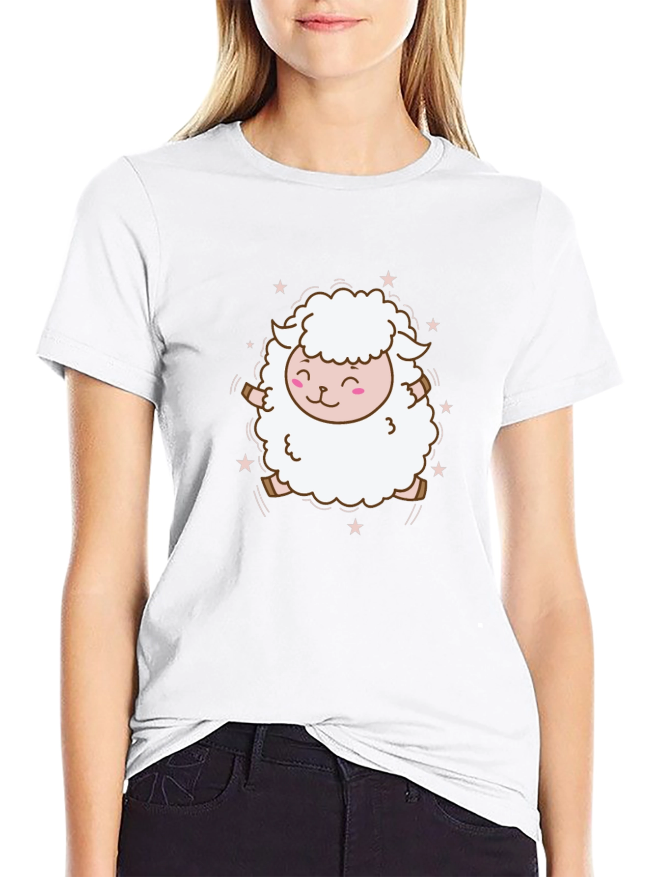 Cute Sheep Graphic Tee - Soft Cotton Blend