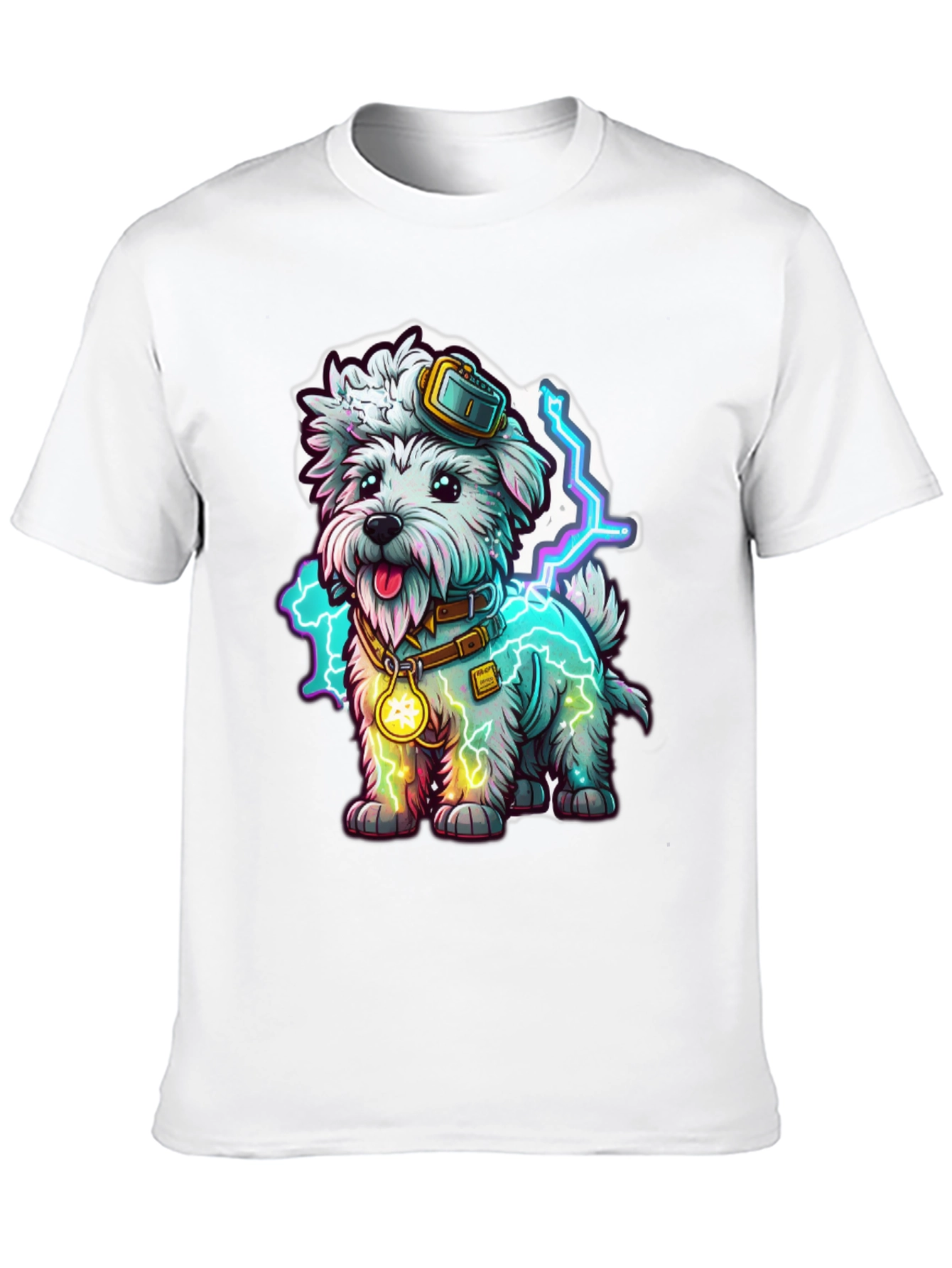 Dog Graphic T-Shirt - Electric Pup Design